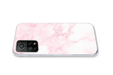 MuchoWow Handyhülle Marmor - Weiß - Rosa - Chic - Marmoroptik, Phone Case, Handyhülle Xiaomi Mi 10T, Silikon, Schutzhülle
