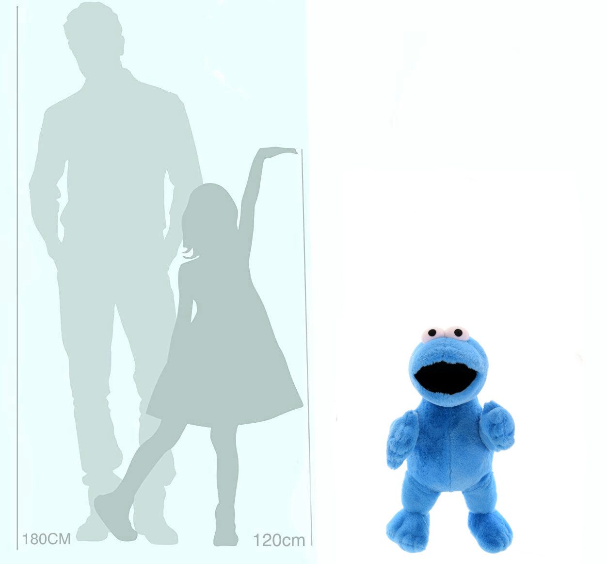 SAMBRO Kuscheltier Plüschfigur - Sesamstraße Krümelmonster (63cm) Kuscheltier