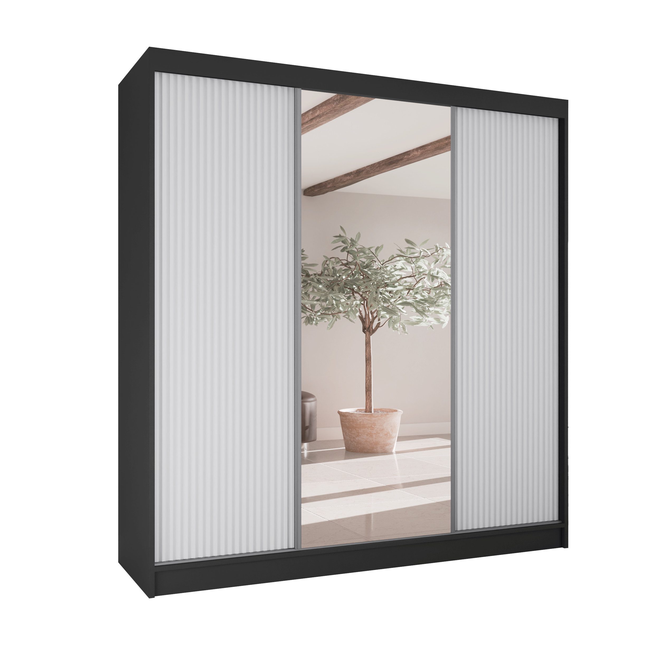 Beautysofa Kleiderschrank RAMOS II Breite: 200cm, günstig online kaufen