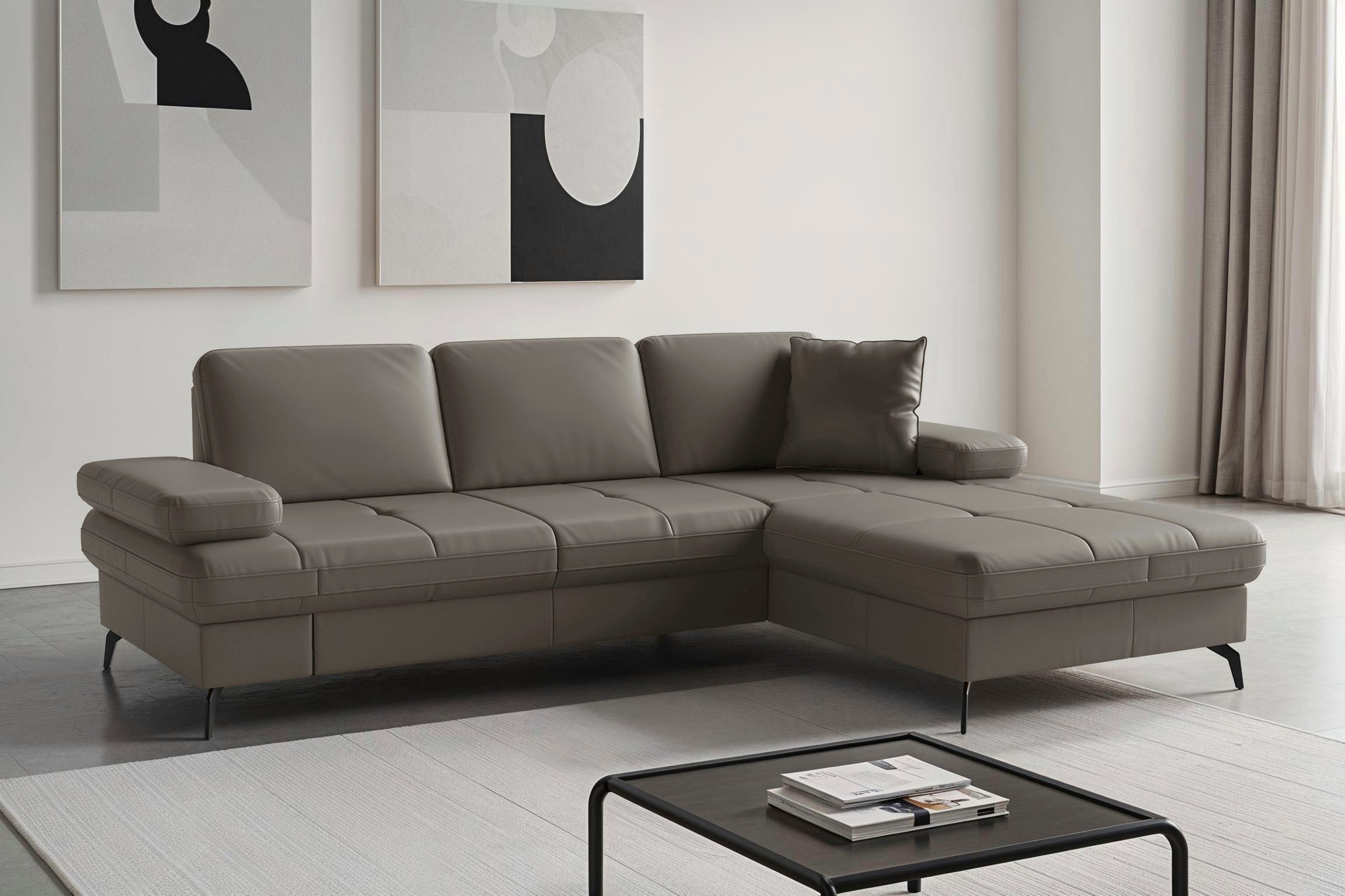sit&more Ecksofa Morris Jubi, Recamiere, Breite 247 cm, mit Armteilfunktion, wahlweise mit Schlaffunktion