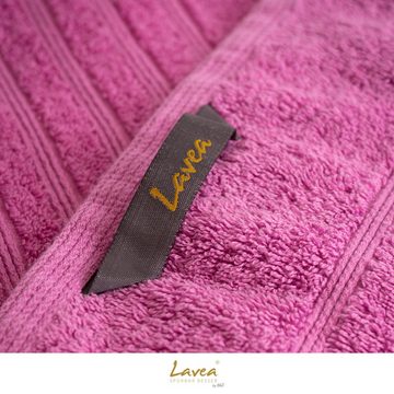 Lavea Handtuch Serie Bali, 50x100cm aus 100% Bio-Baumwolle, nachhaltig, fusselfrei, pflegeleicht, hautfreundlich und saugstark (1-St), einzigartig kuscheliges Frottee Handtuch in Premium-Qualität