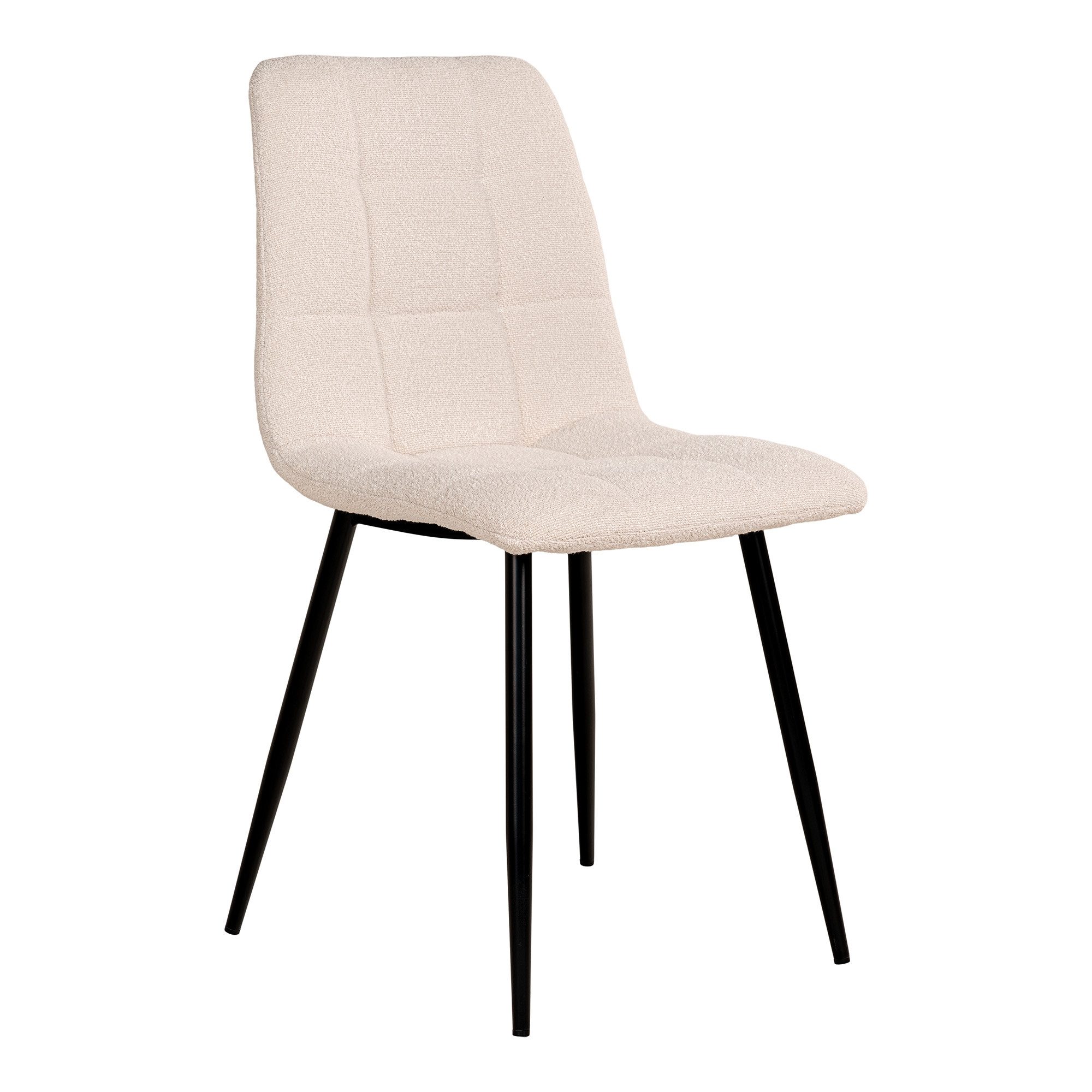 Polsterstuhl (2er-Set) in Weiss, Stoff - 44x86x55cm (BxHxT)