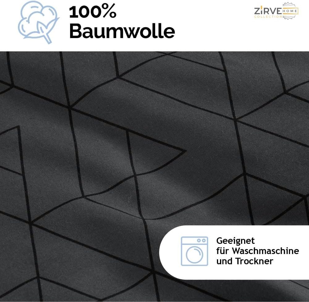 yadetextil Bettwäsche Bettwäsche 135x200, 155x220, 200x200, 200x220 I 240x220 cm Monza V1, Renforce, Bettwäsche-Set 135x200 cm. 4 teilig, Baumwolle Bettbezug anthrazit