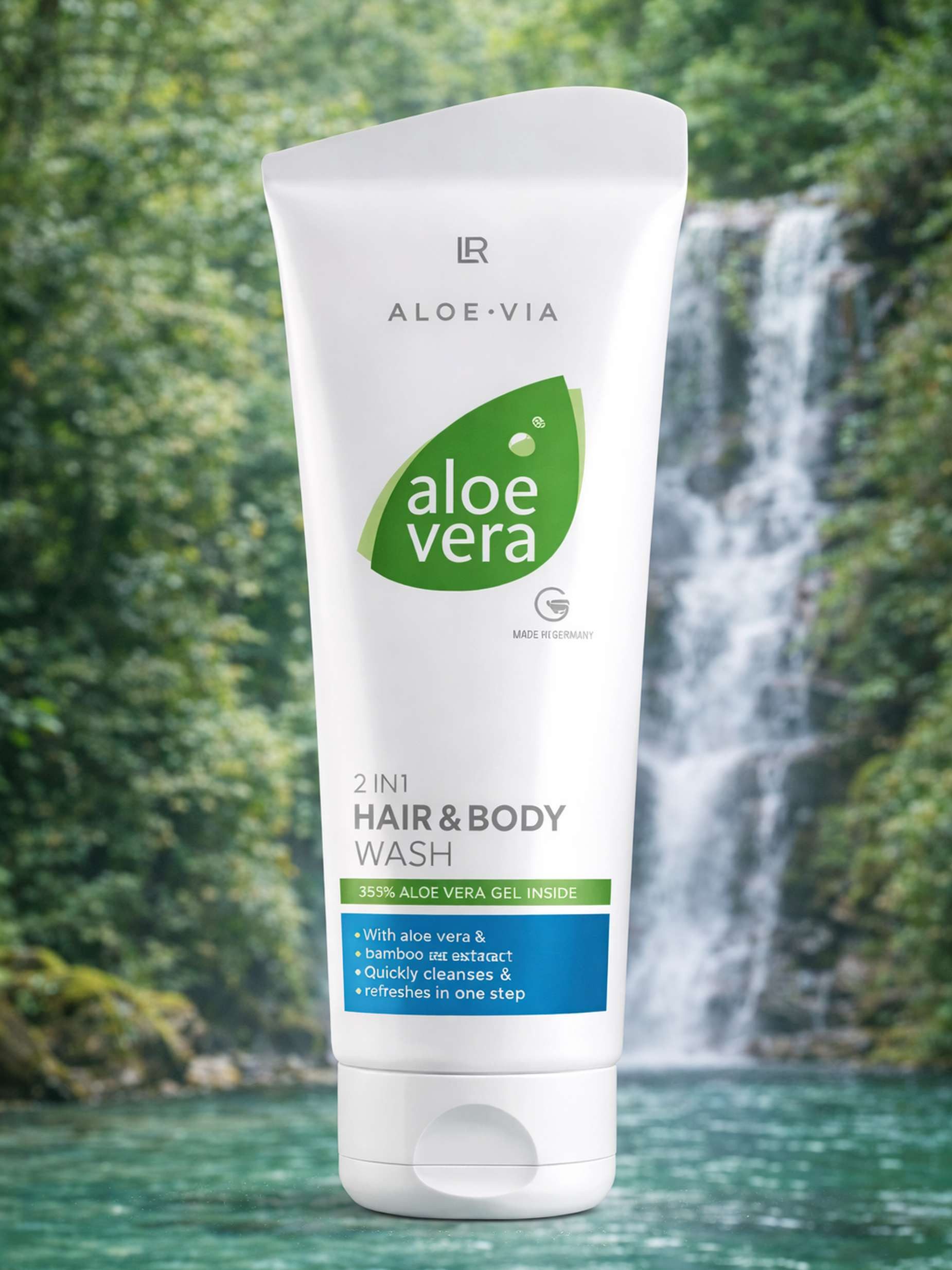 LR Haarshampoo Aloe Vera 2 in 1 Hair & Body Wash mit Bambus für Haut und Haar 250 ml, Packung