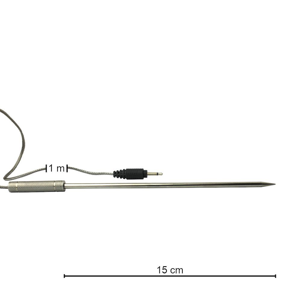 Funk Thermometer, für langes cm Grillbesteck-Set Messspitze cm 15 Kabel; Ersatz-Fühler, PROREGAL® lange Messspitze 100