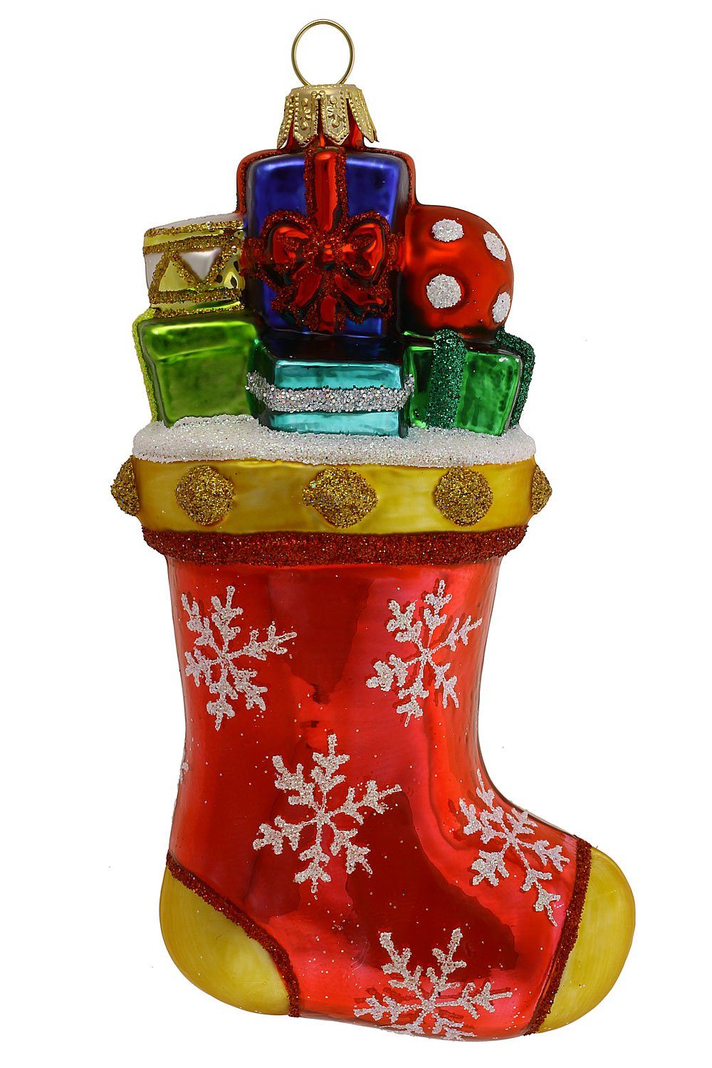Weihnachtskontor Christbaumschmuck Geschenken, Hamburger mundgeblasen - handdekoriert Strumpf mit