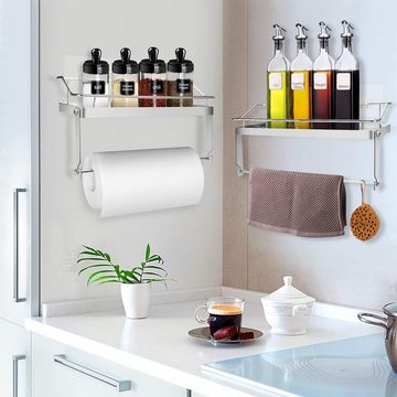 HYTIREBY Toilettenpapierhalter Gewürzregal Küchenrollenhalter Ohne Bohren Wand Toilettenpapierhalter, Edelstahl Badezimmer Aufbewahrung & Küchenhelfer