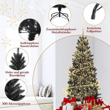 COSTWAY Künstlicher Weihnachtsbaum »Bleistiftbaum«, 150cm, 300 PVC Nadeln, mit Klappsystem und Metallständer
