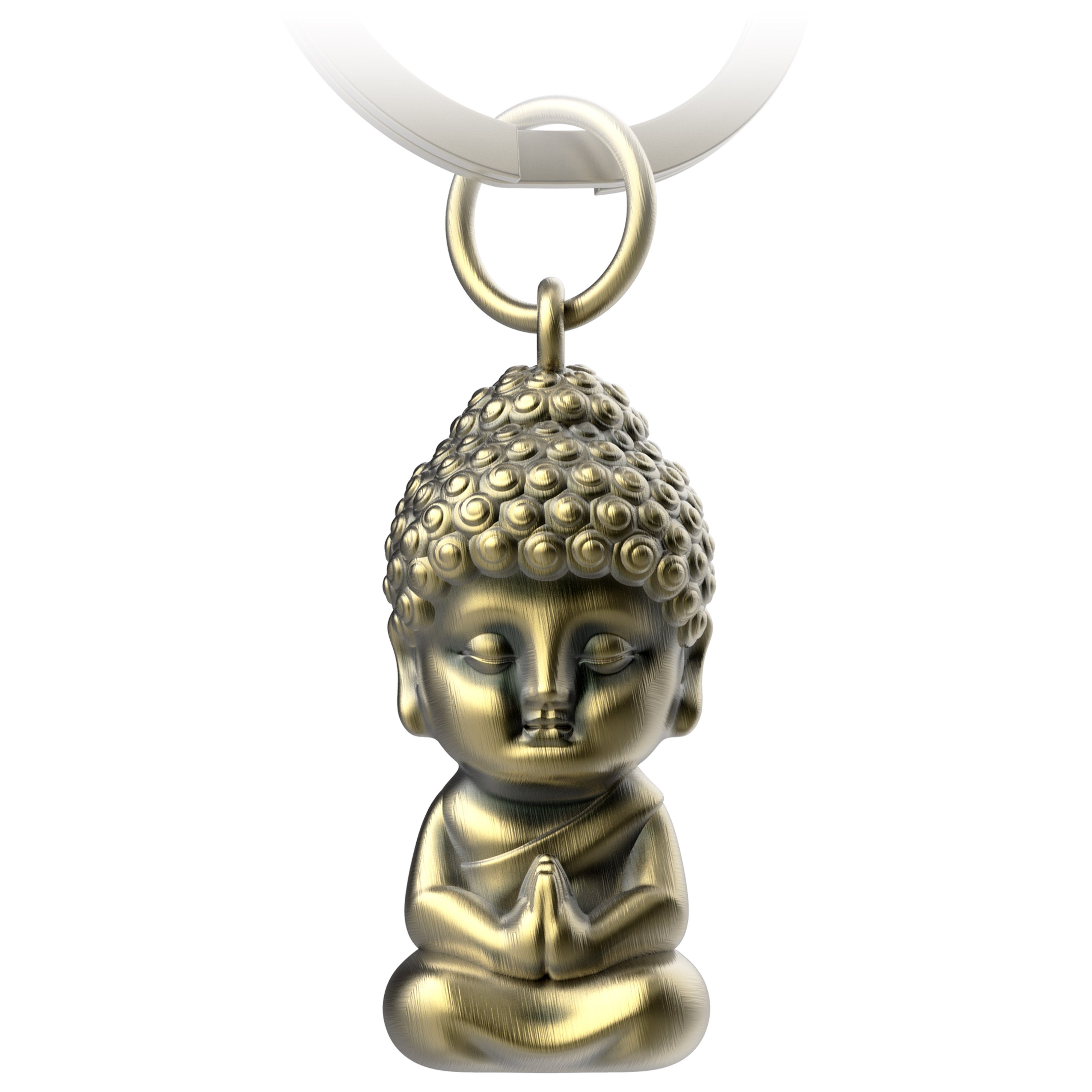 FABACH Schlüsselanhänger Buddha aus Metall - Karma Anhänger - Mini-Buddha Glücksbringer