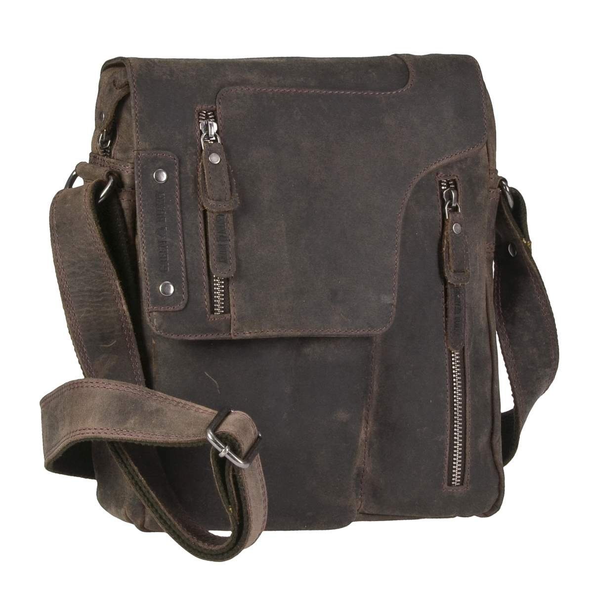 Greenburry Umhängetasche Leder Revival, Damen, Vintage Vintage Messengerbag Herren, 25x30cm, Schultertasche,