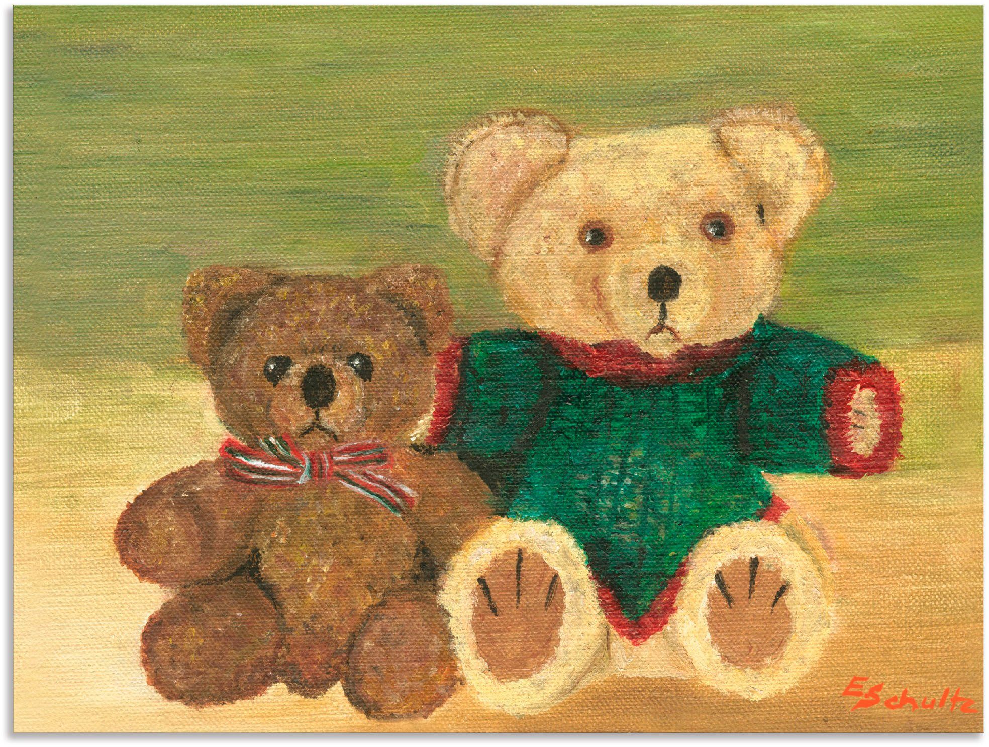 Artland Wandbild Bär, Spielzeuge als Leinwandbild, in versch. Größen Alubild, St), (1 Wandaufkleber Poster oder