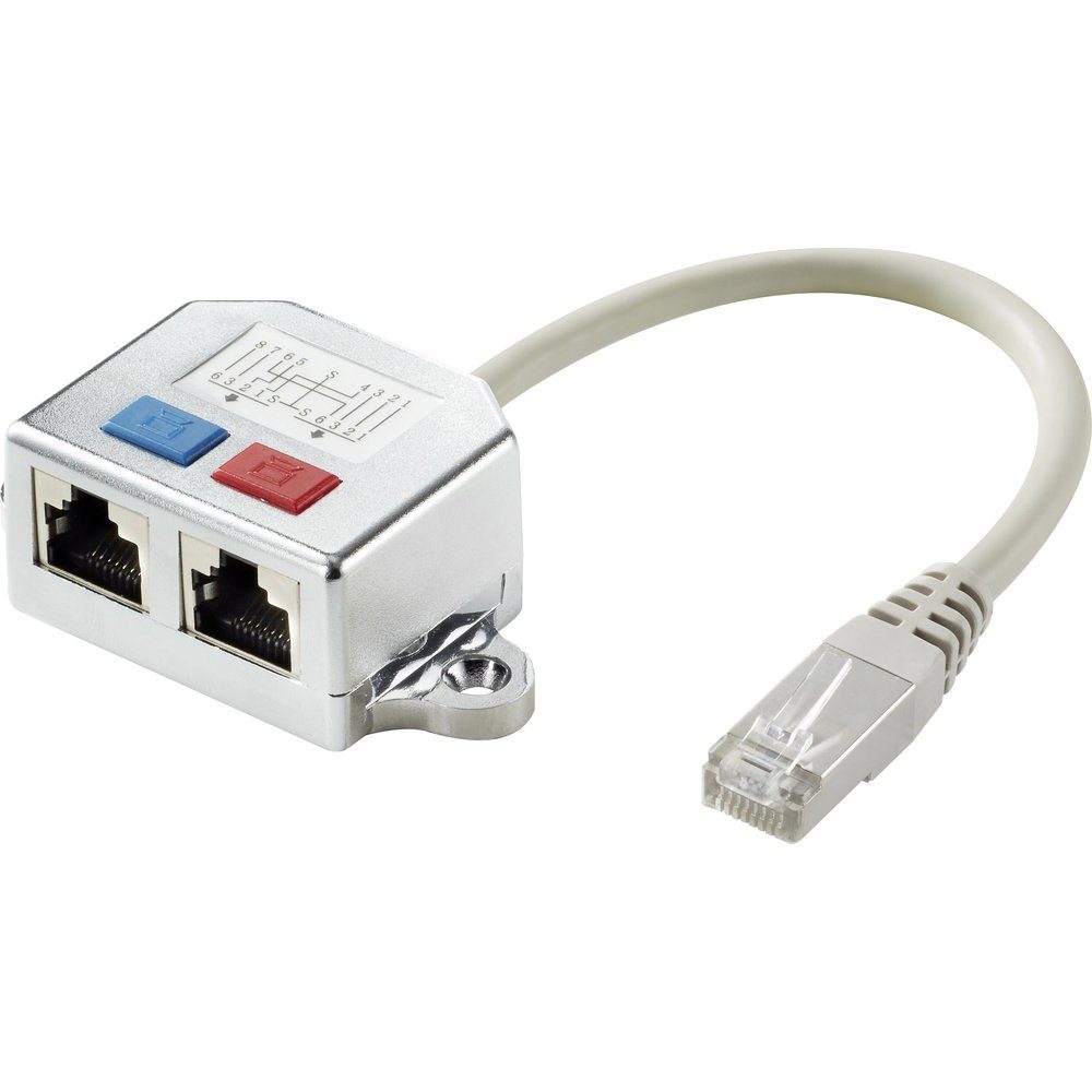 Renkforce RJ45 Netzwerk T-Adapter CAT 6 [2x RJ45-Buchse - 1x RJ45-Stec Adapter