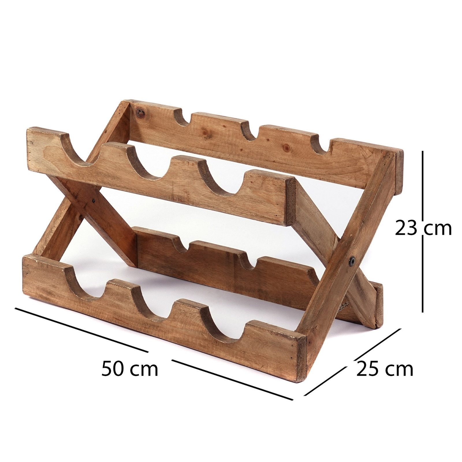 DESIGN DELIGHTS Weinregal WEINREGAL "NINO", Massivholz, 50cm, faltbares Flaschenregal