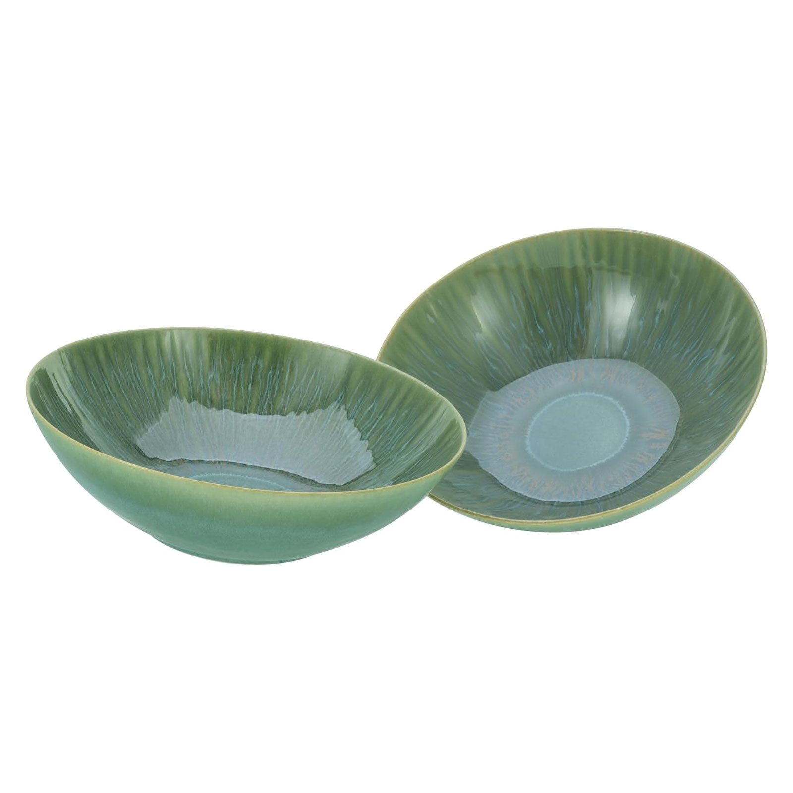 CreaTable Geschirr-Set 33085 (2-tlg), Steingut, Serie Sea Breeze, 2-teiliges Schüssel Set aus Steinzeug