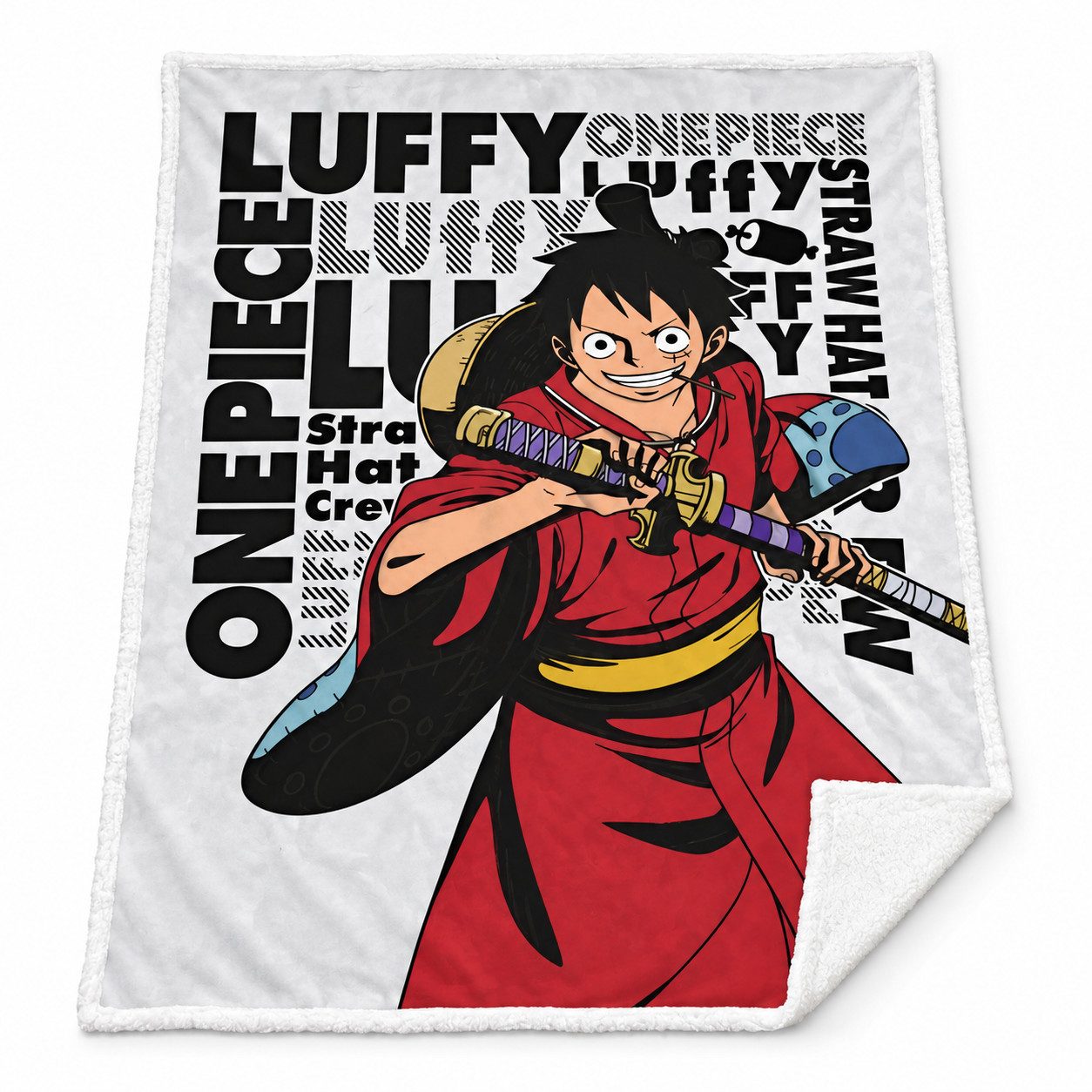 Wohndecke Anime One Piece Luffy Coral Decke warme Kuscheldecke 130x170 cm, One Piece Anime