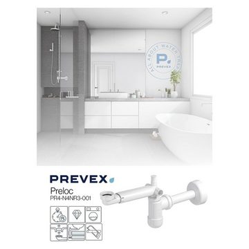 Prevex Siphon PR4-N4NR3-001, (1-tlg), PREVEX Preloc Universal-Platzspar-Siphon für Badwaschbecken, aus