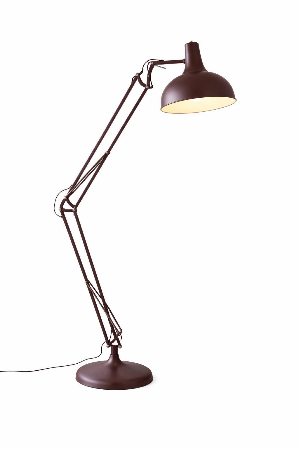 Rungassi Stehlampe Moderne Stehlampe Industrial und flexiblem Arm Braun