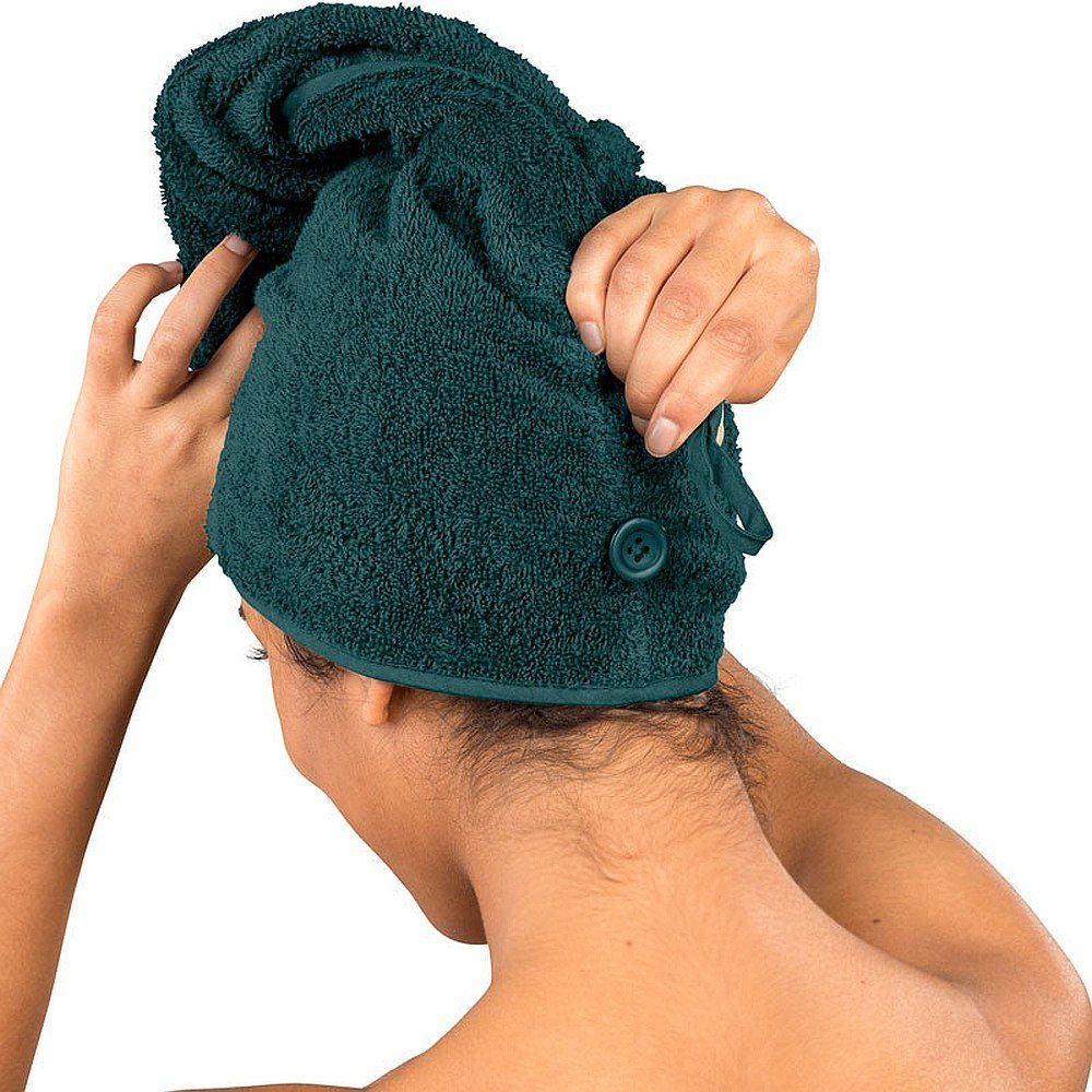 Haar Turban-Handtuch versch. Lanudo® Lanudo Turban Petrol Farben Unisex Handtuch