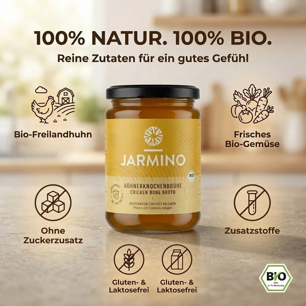JARMINO Brühe Hühnerknochenbrühe, 6 x 2100 ml