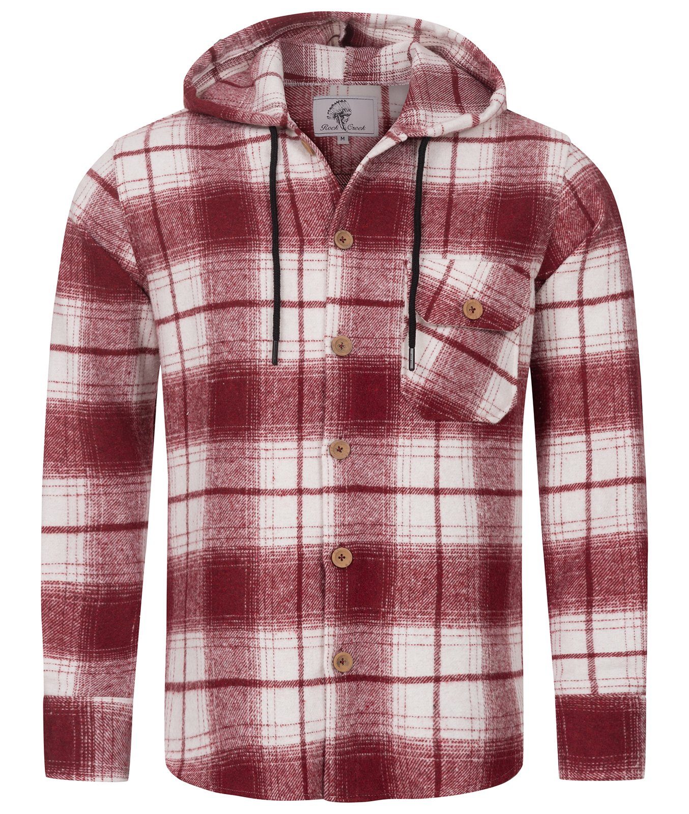 Rock Creek Flanellhemd Herren Hemd Flanellhemd mit Kapuze H-326