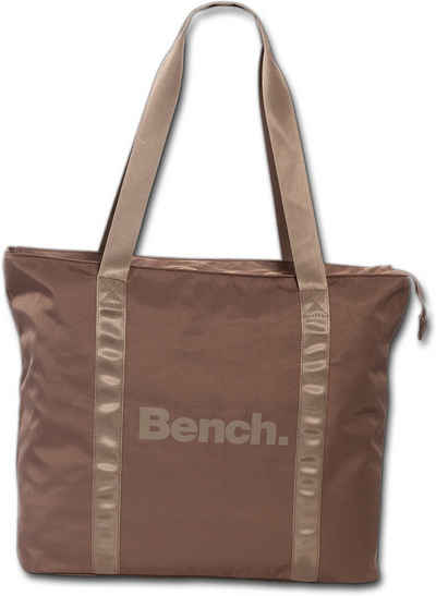 Bench. Schultertasche Bench sportliche Shopper Bag (Schultertasche, Schultertasche), Damen-Jugend Tasche strapazierfähiges Textilnylon graubraun, rosa, Uni