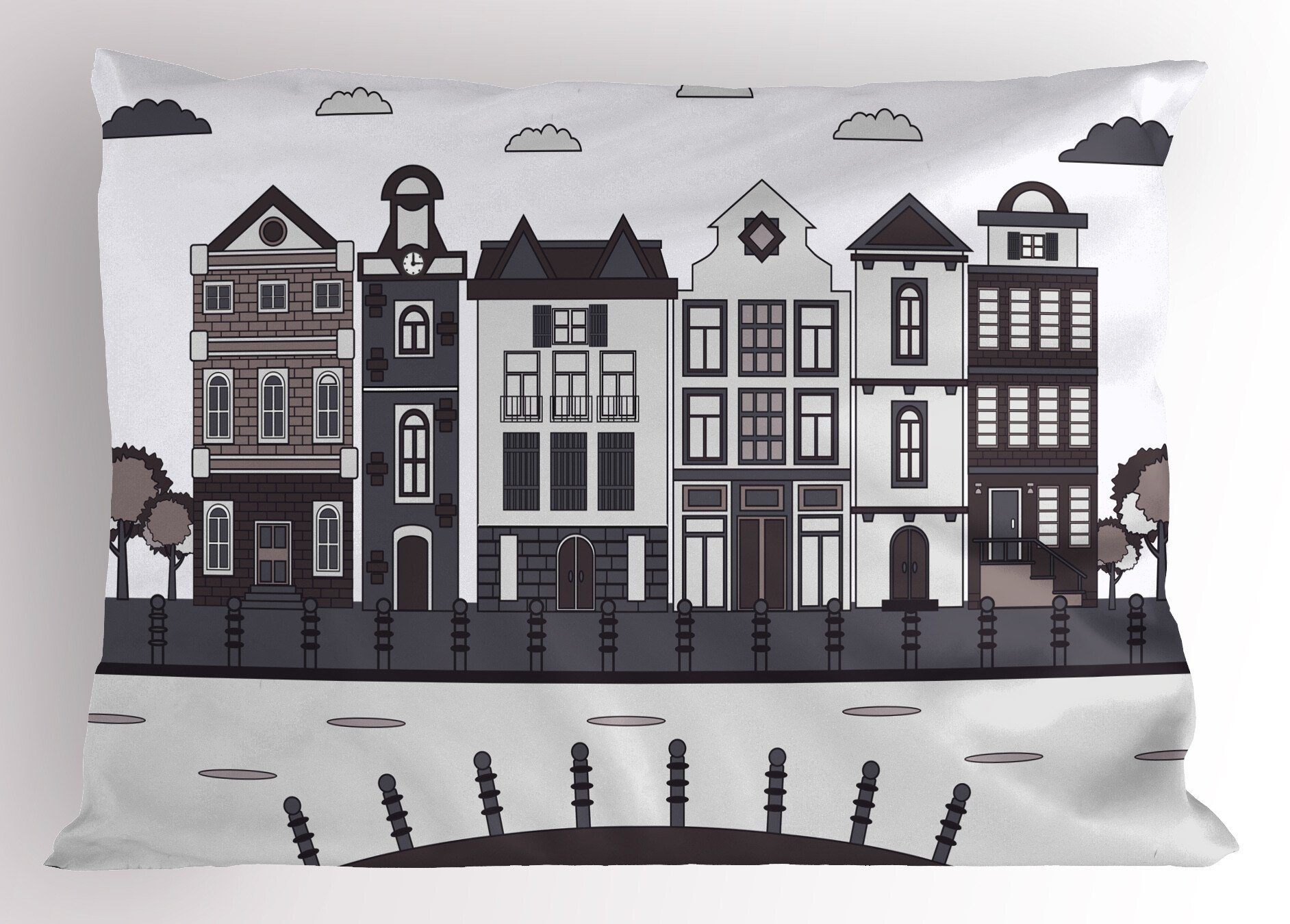 Kissenbezüge Queen Kopfkissenbezug, (1 Stadt-Landschaft Size Amsterdam Stück), Gedruckter Dekorativer Abakuhaus