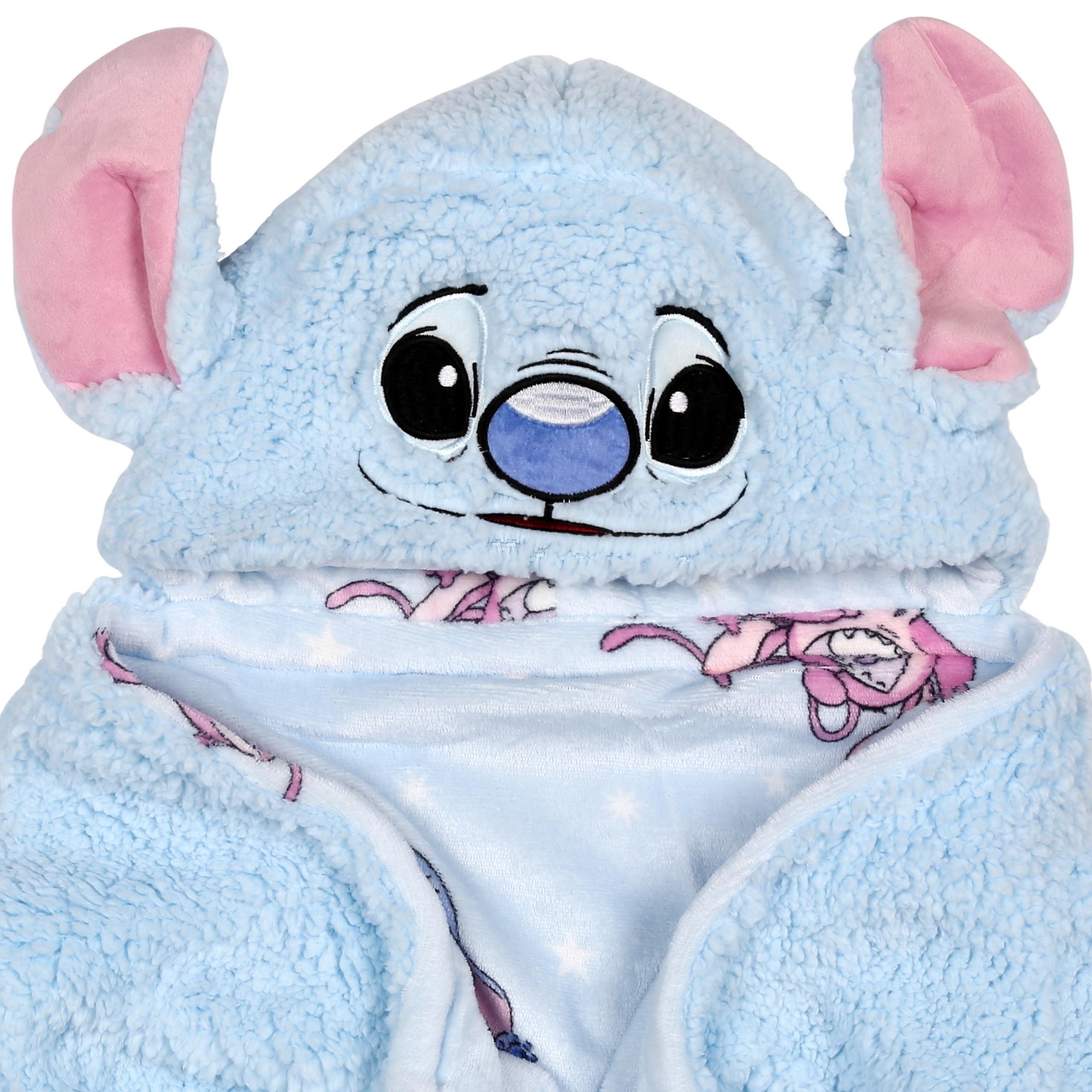 Disney Weihnachtspullover DISNEY Stitch warme Kapuzendecke, Sherpa Sweatshirt-Decke 120×150 cm