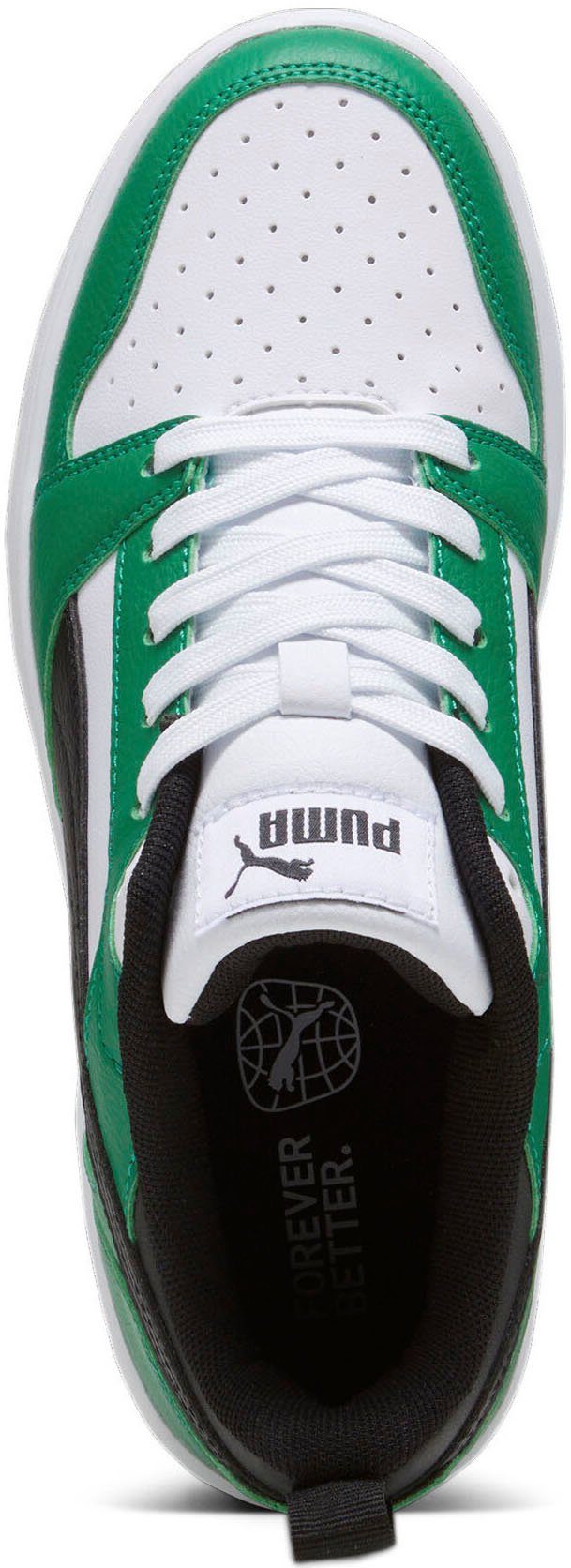 PUMA REBOUND V6 LO JR Sneaker White-PUMA PUMA Black-Archive Green