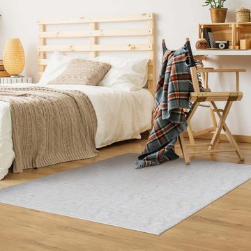 Teppich Vinyl Wohnzimmer Schlafzimmer Flur Küche 3D Steinoptik Beton, Bilderdepot24, rechteckig - grau glatt, nass wischbar (Küche, Tierhaare) - Saugroboter & Bodenheizung geeignet