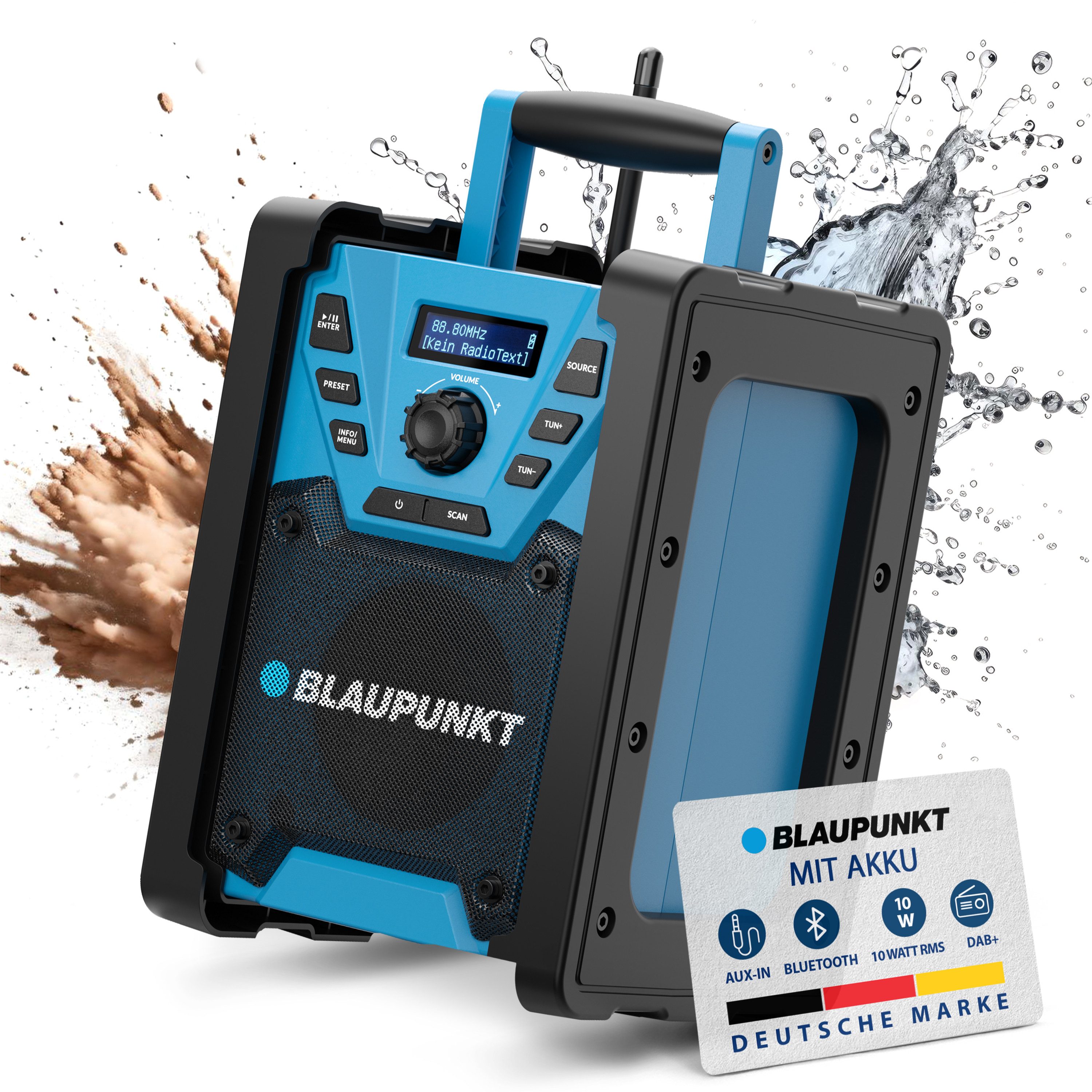 Blaupunkt BSR 300 Digitalradio (DAB) (Ideal auf der Baustelle durch kraftvolle 10 Watt RMS Ausgangsleistung)
