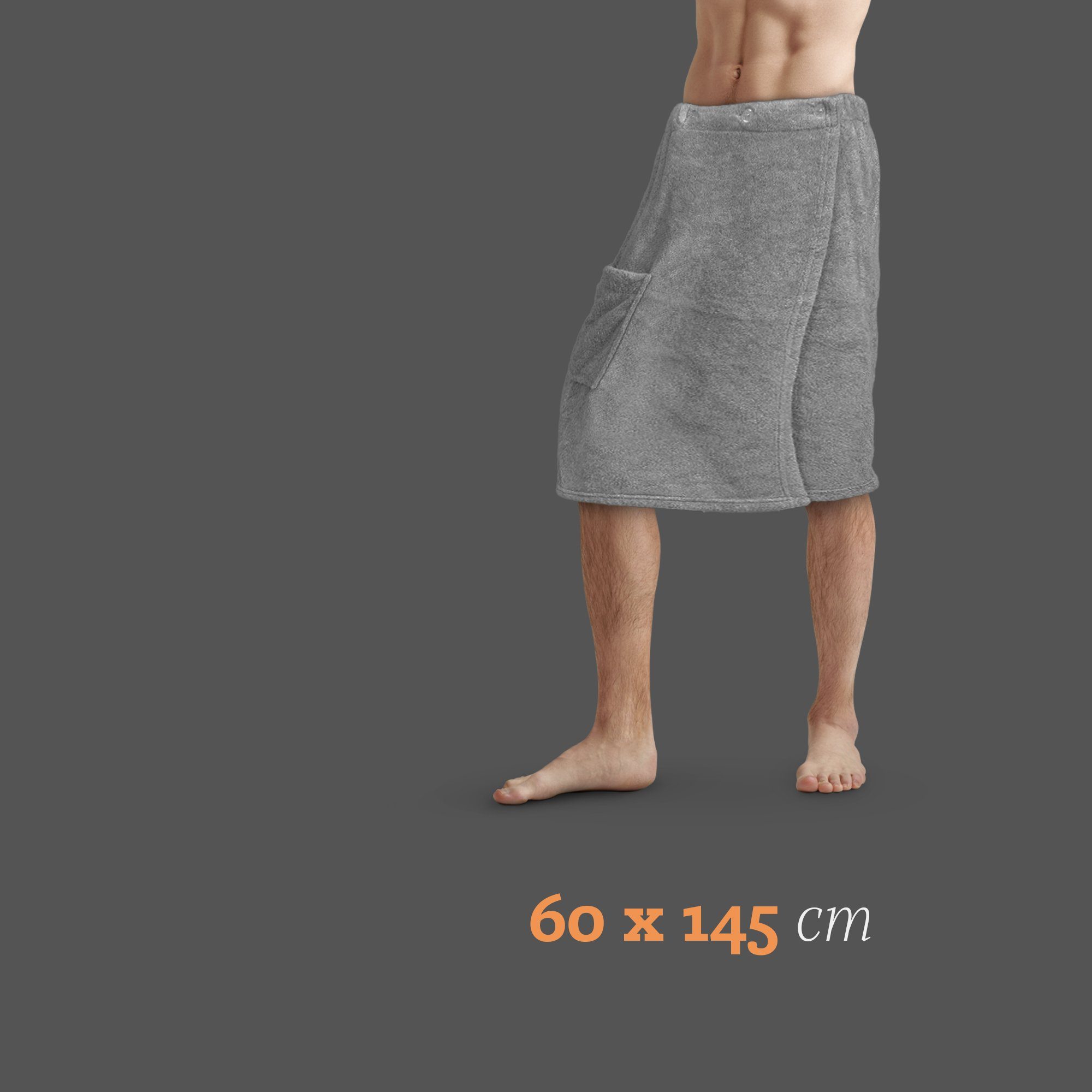 Bestlivings Saunatuch Herren 60x145cm, Sauna Kilt "Flauschig" Saunahandtuch günstig online kaufen