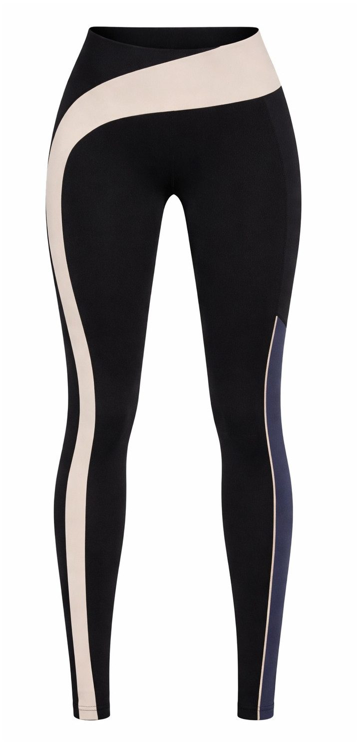 Laufhose Fitness-Leggings mit Kontrasteinsätzen, Sportleggings