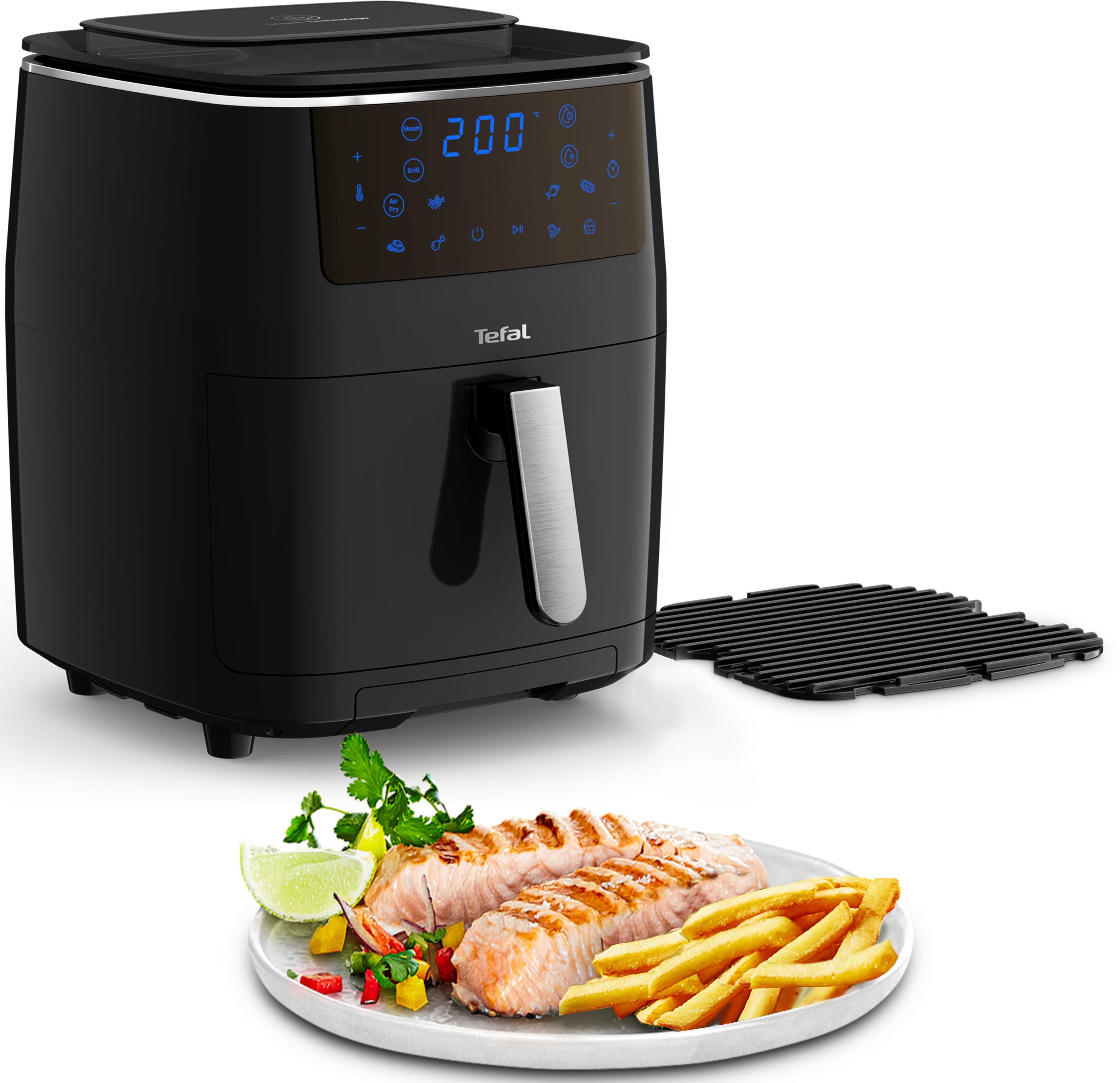 Tefal Heißluftfritteuse FW2018 Easy Fry Grill & Steam, 1700 W, Grill + Dampfgarer, 7 automatische Programme, 6,5 Liter, Timer, FW2018