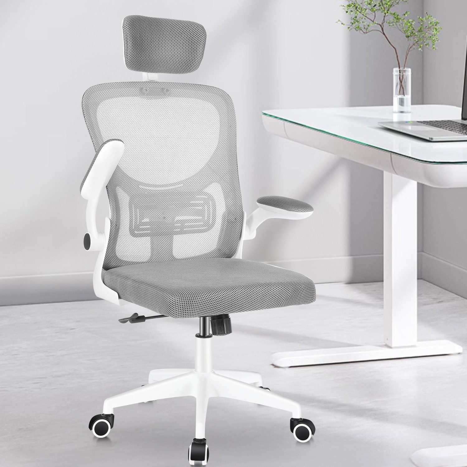 LOVONLIVE Bürostuhl Ergonomisch, Schreibtischstuhl mit Verstellbarer günstig online kaufen