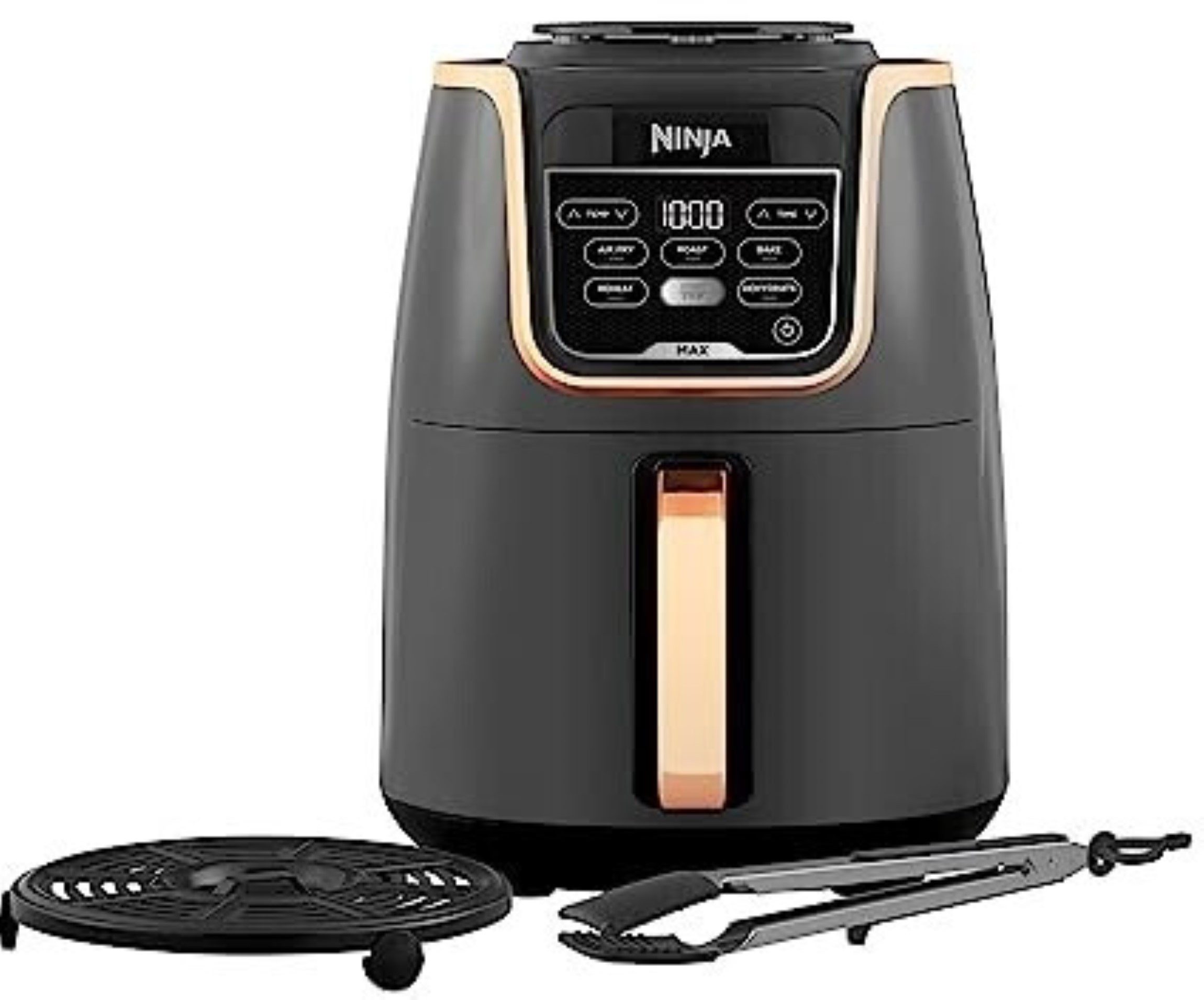 NINJA Heißluftfritteuse Airfryer Heißluftfritteuse MAX AF150EUCP 5,2 Liter 5-in-1 Kupfer, 1700 W