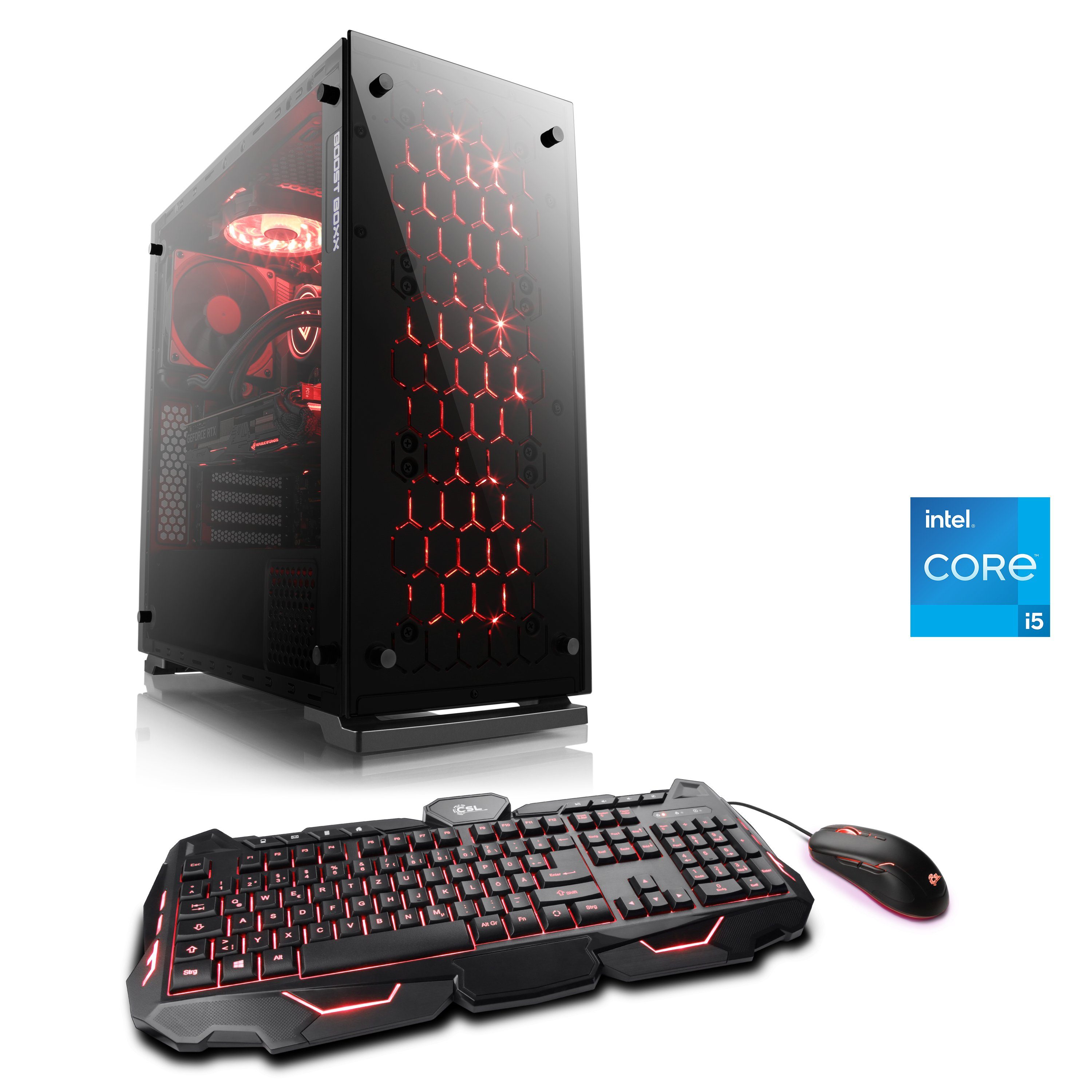 CSL HydroX V25120 Gaming-PC (Intel Core i5 12400F, NVIDIA GeForce RTX 3050, 16 GB RAM, 1000 GB SSD, Wasserkühlung)
