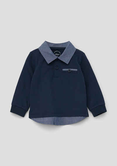s.Oliver Langarmshirt Polo-Shirt im Layering-Look Layering