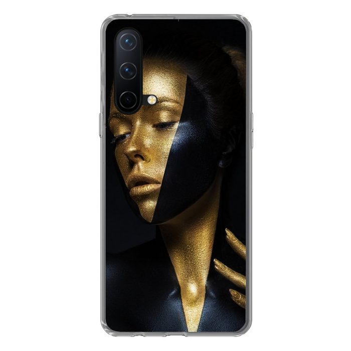 MuchoWow Handyhülle Make-up - Kunst - Frau - Luxus - Gold Phone Case Handyhülle OnePlus Nord CE 5G Silikon Schutzhülle
