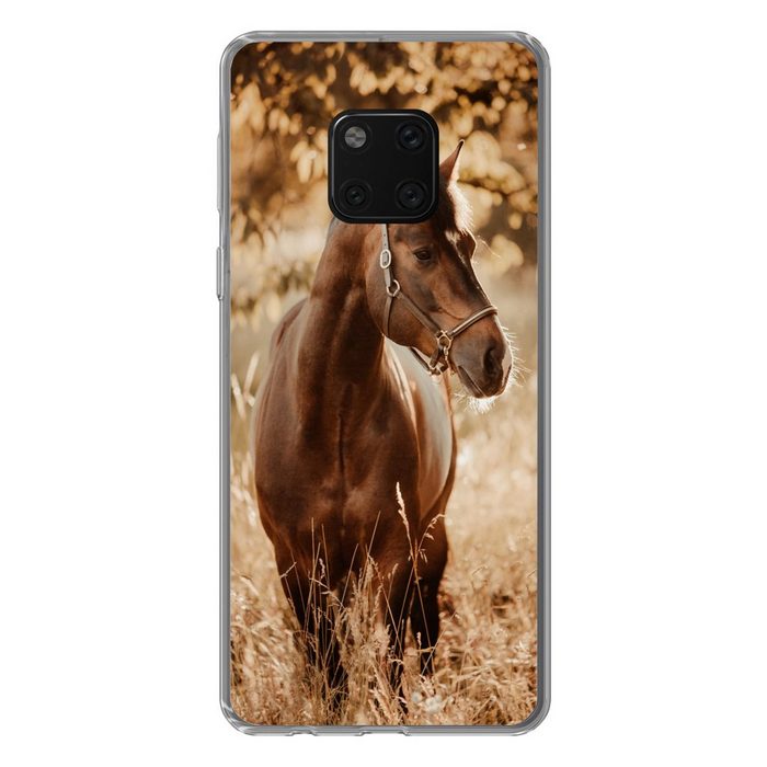 MuchoWow Handyhülle Pferd - Sonne - Porträt - Natur - Braun Handyhülle Huawei Mate 20 Pro Handy Case Silikon Bumper Case