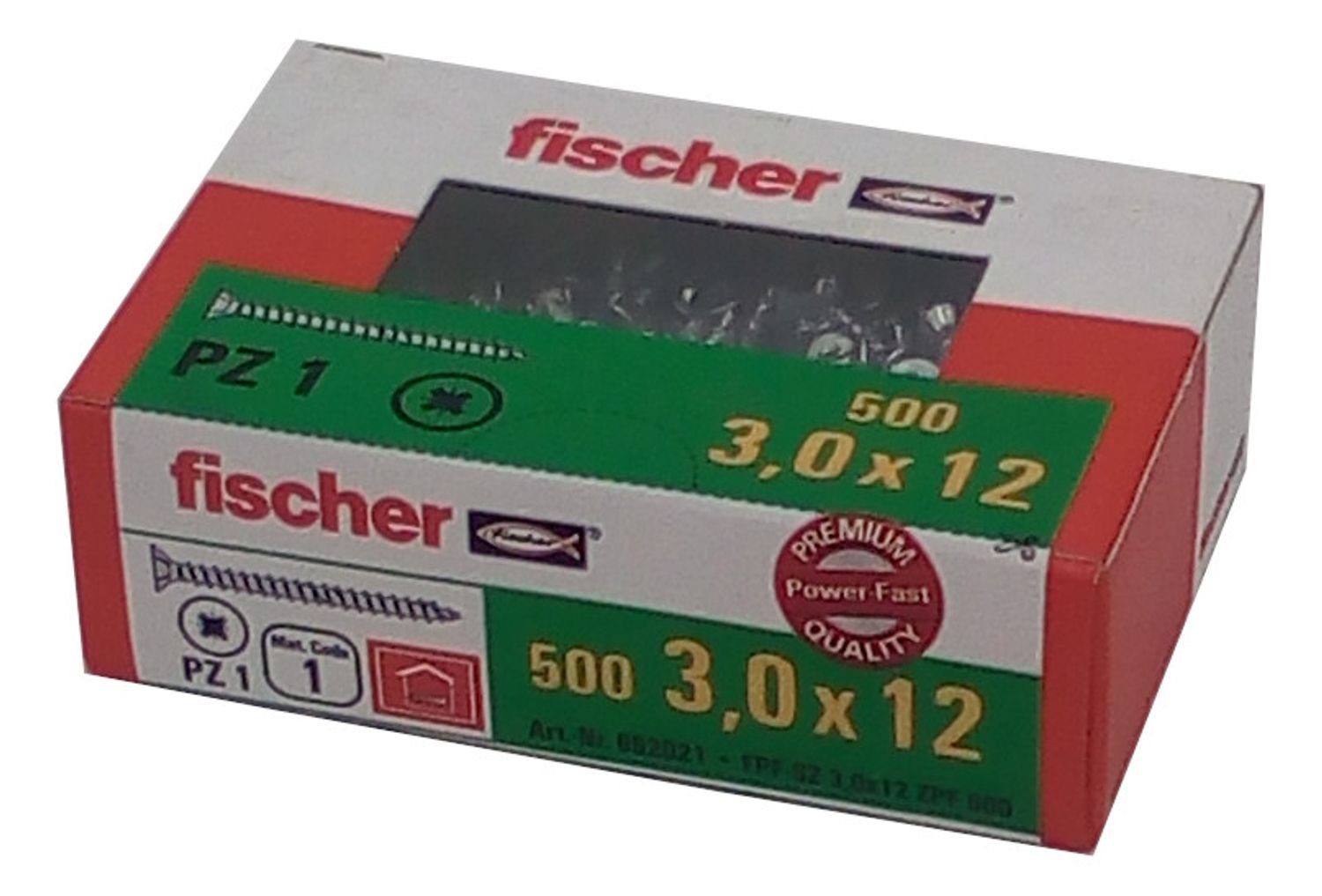 Fischer Befestigungstechnik Schraube fischer Power Fast Spanplattenschrauben Holzschrauben verzinkt Vollgew, (500 St)