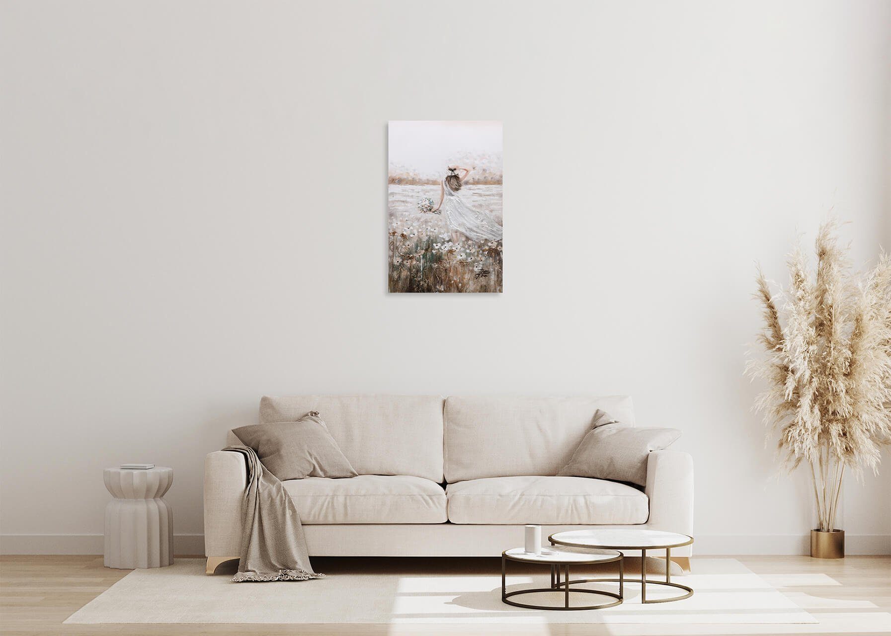 KUNSTLOFT Gemälde Schönheit Wohnzimmer 100% cm, Wandbild 60x90 auf HANDGEMALT dem Land Leinwandbild