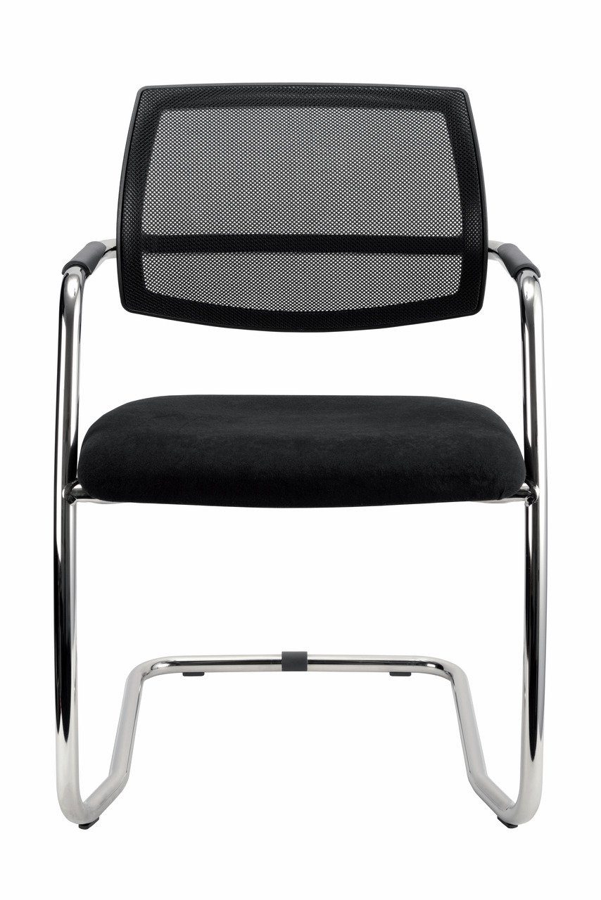 PROREGAL® Stuhl Bersucherstuhl, 2 Stück, Schwarz, H: 85cm, Sitzbreite 48cm