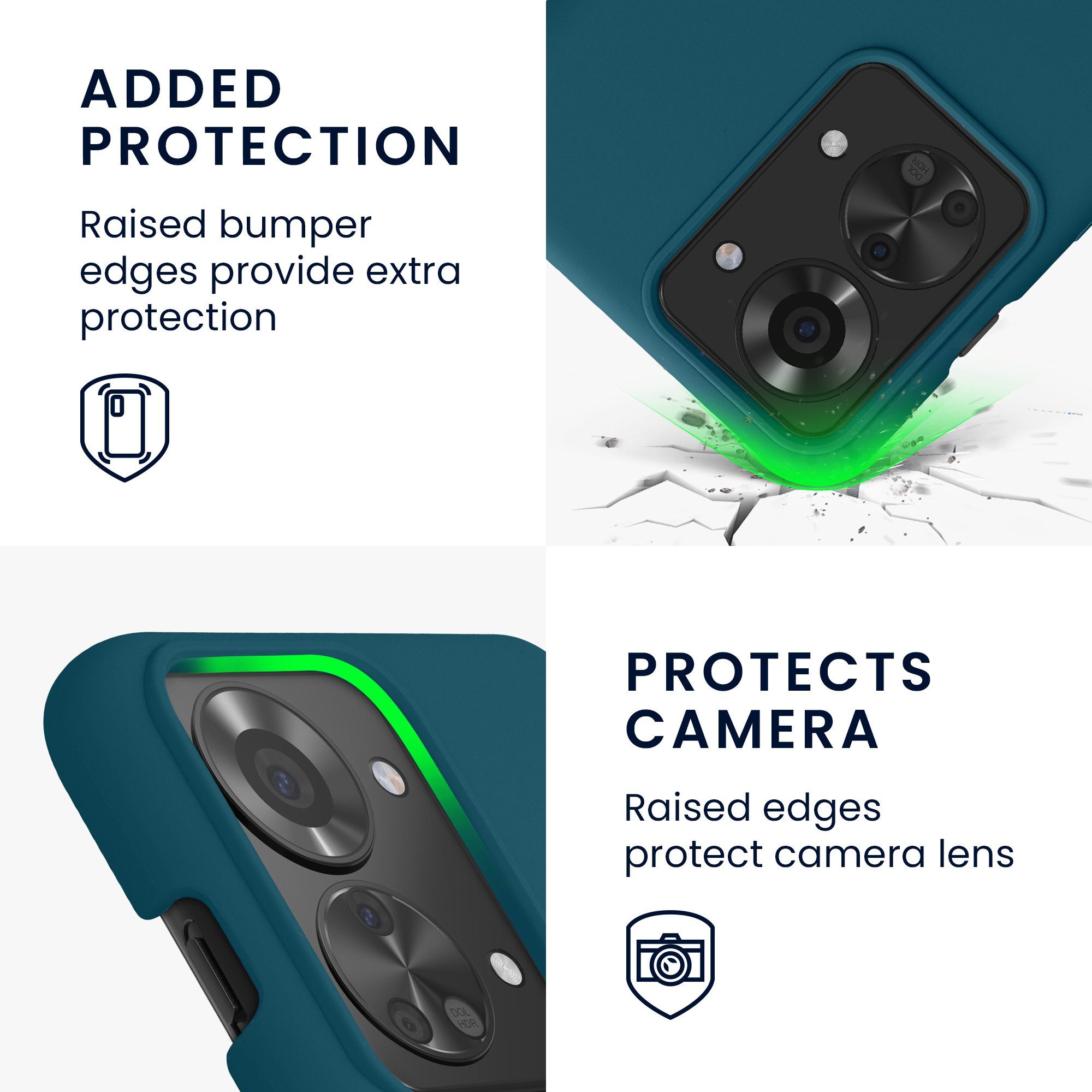 kwmobile Handyhülle Handyhülle für OnePlus Nord 2T 5G Hülle, Weiches Handy Silikon Case - Schutzhülle Cover