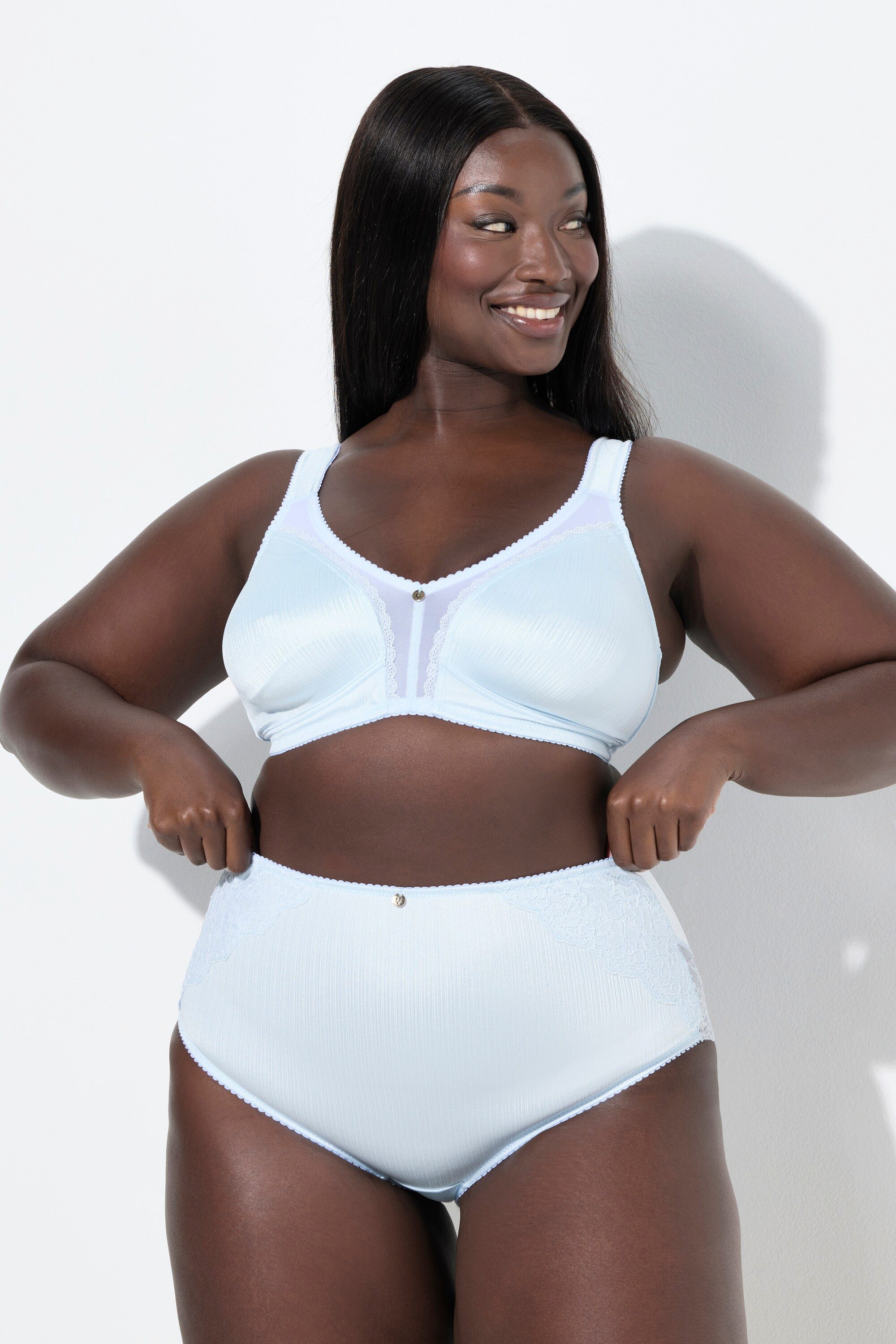 Ulla Popken Slip Maxislip Satin Spitzen-Rückseite