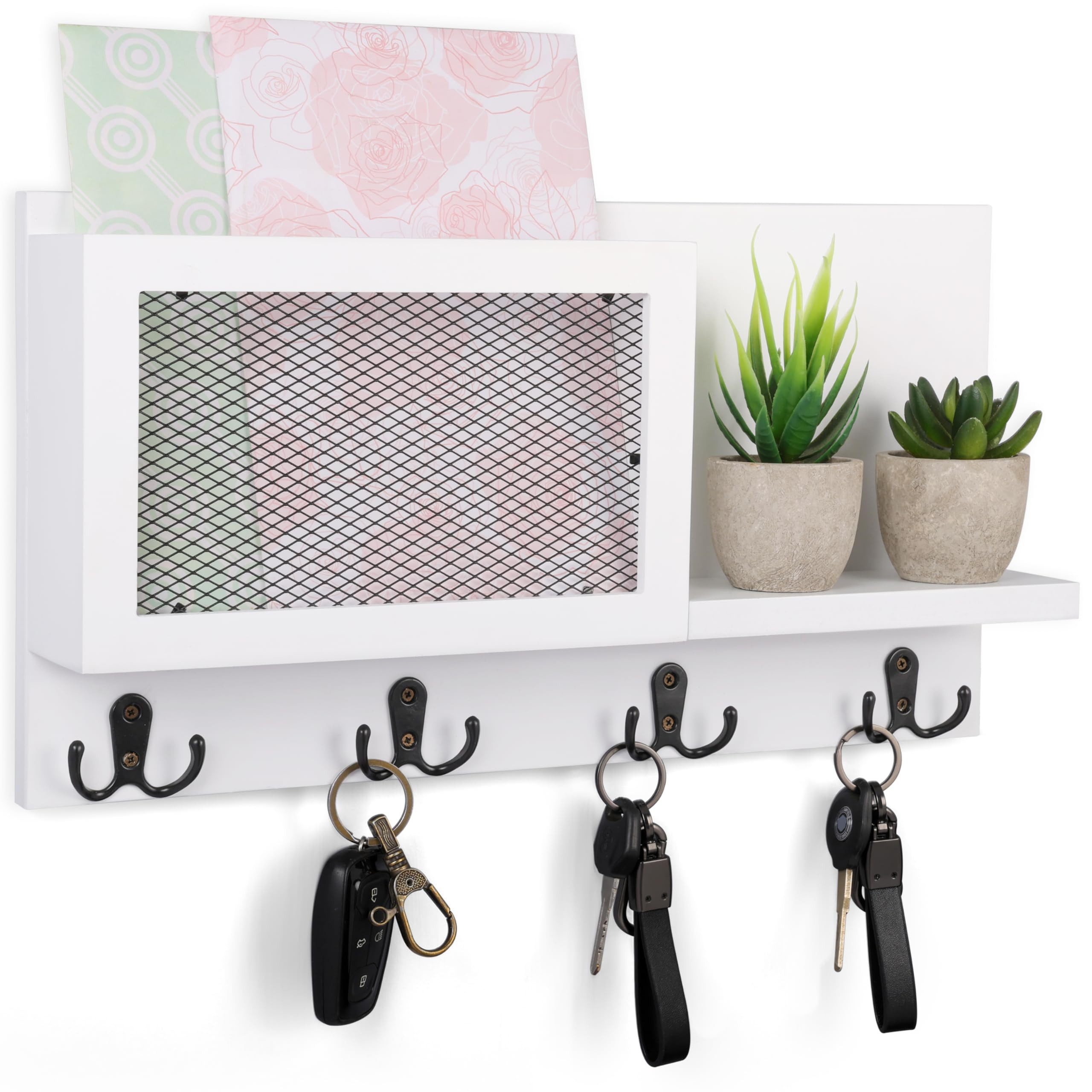 Belle Vous Schlüsselbrett Belle Vous Wandmontiertes Weißes Schlüsselbrett m günstig online kaufen