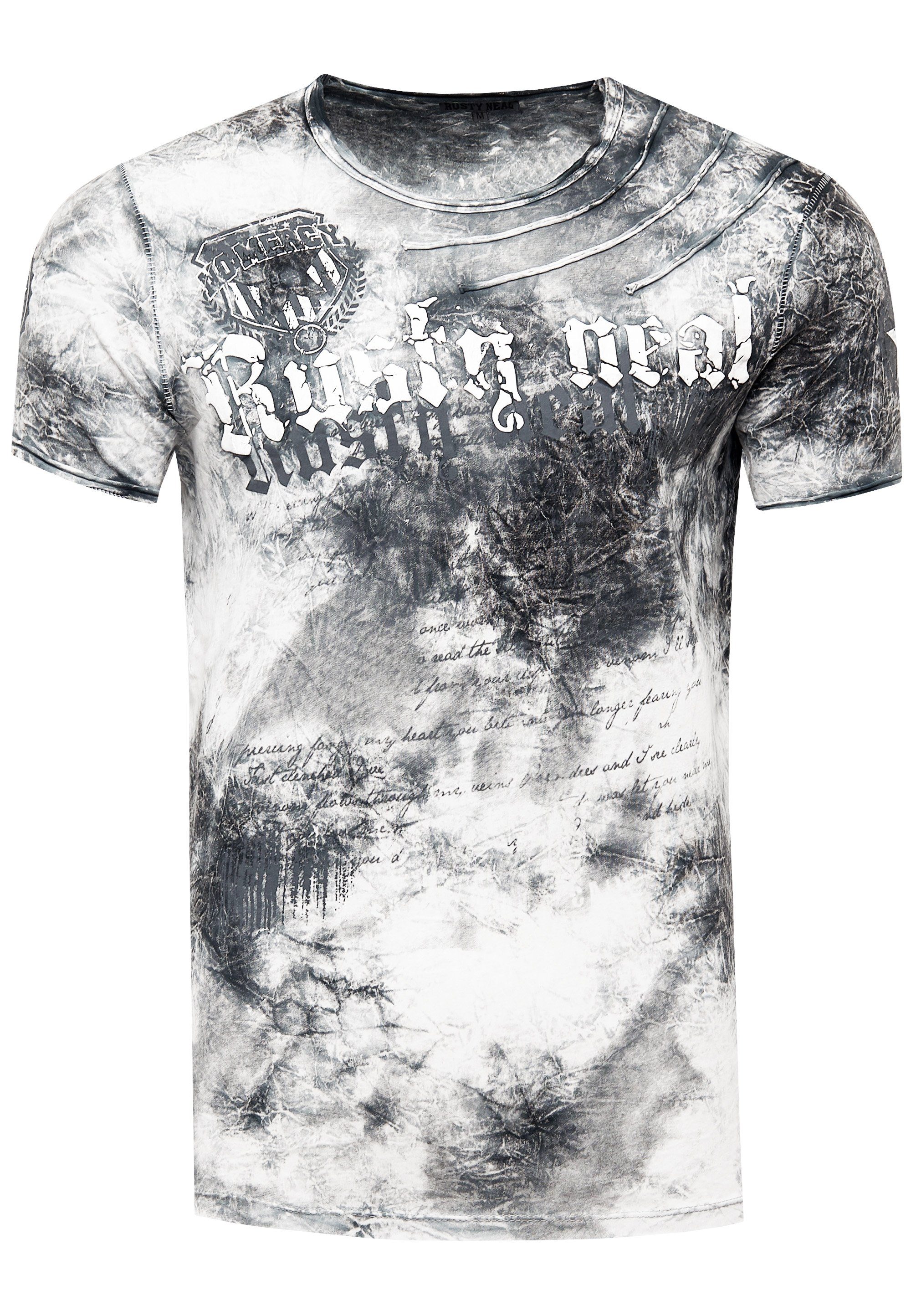 Rusty Neal T-Shirt mit toller Batik-Optik