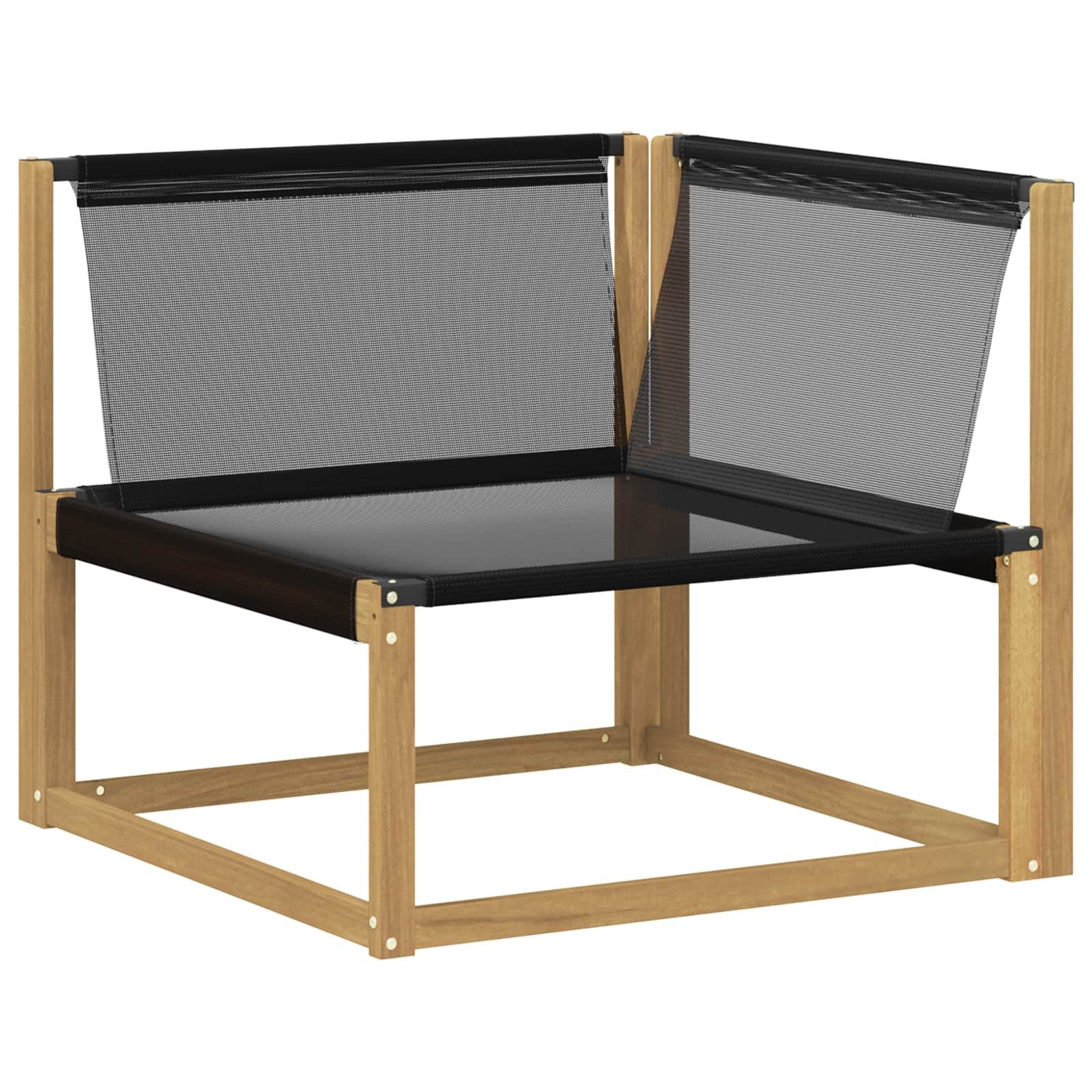 vidaXL Sofaelement Outdoor Ecksofa Massives nholz und Textilene Weiß