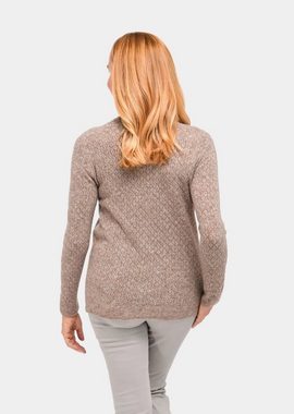 GOLDNER Strickpullover Femininer Ajourpullover aus hochwertigem Melange-Garn