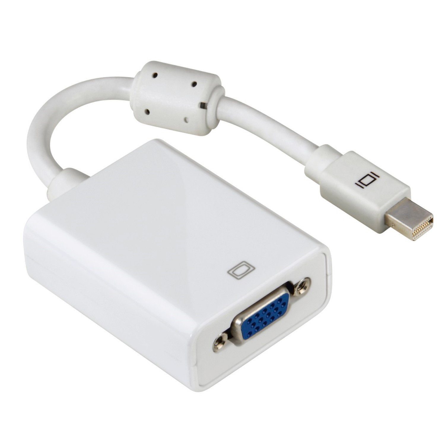 Hama Mini DP Displayport zu VGA Adapter-Kabel Weiß Video-Adapter Mini Displayport, 1 cm, mDP zu VGA-Buchse Thunderbold 2 für PC und Mac