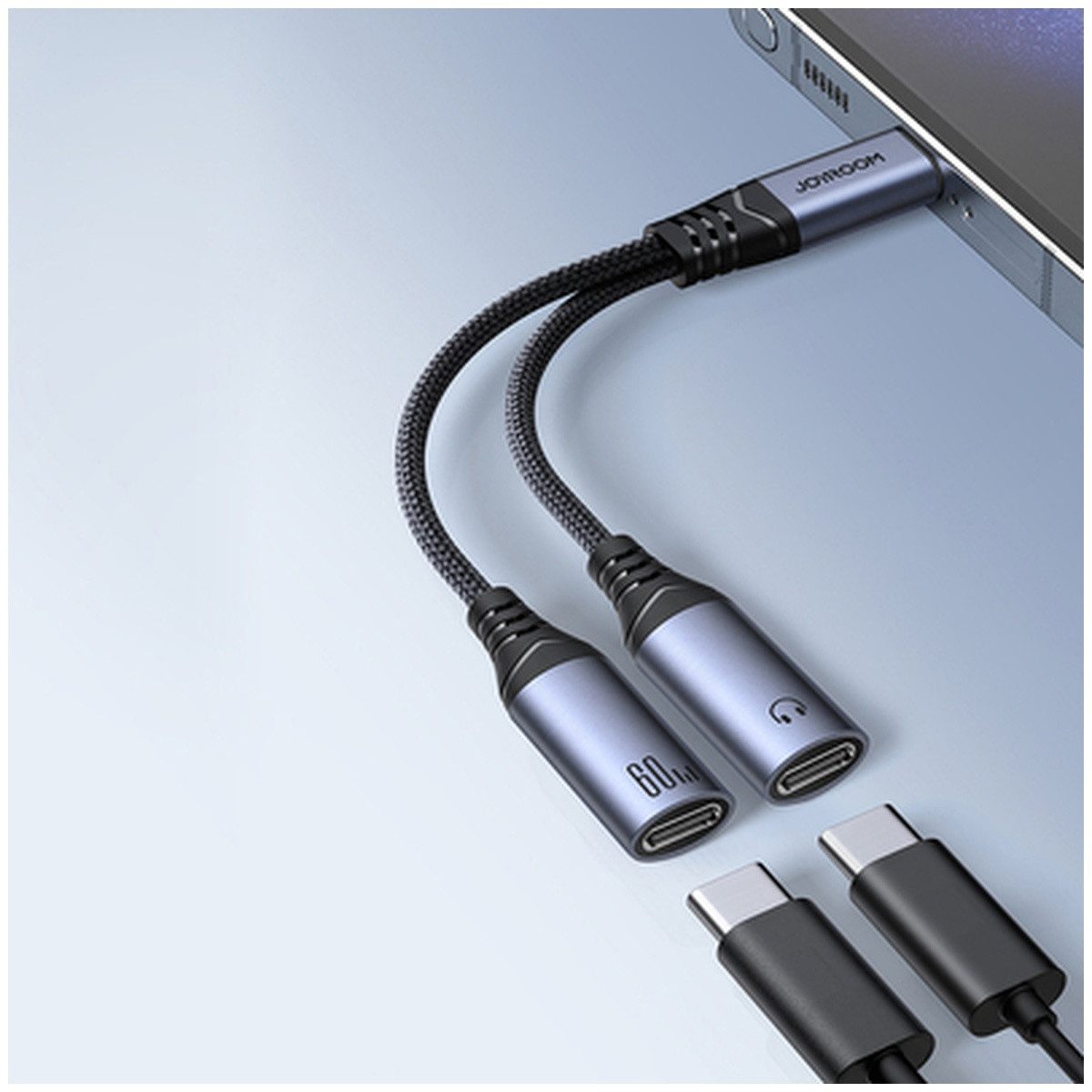 JOYROOM Joyroom SY-C03 USB-C auf 2x USB-C 2in1 DAC Adapter KFZ-Adapter – Bild 2 von 5
